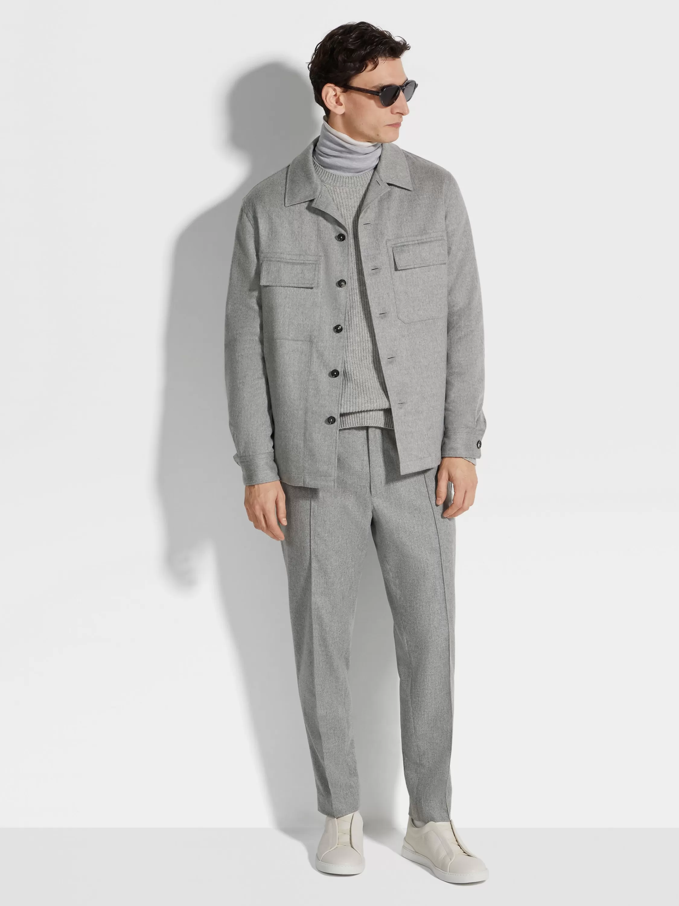 Discount Alba Hemdjacke aus Oasi Cashmere in Schwarz Overshirts Und Chore-jacken