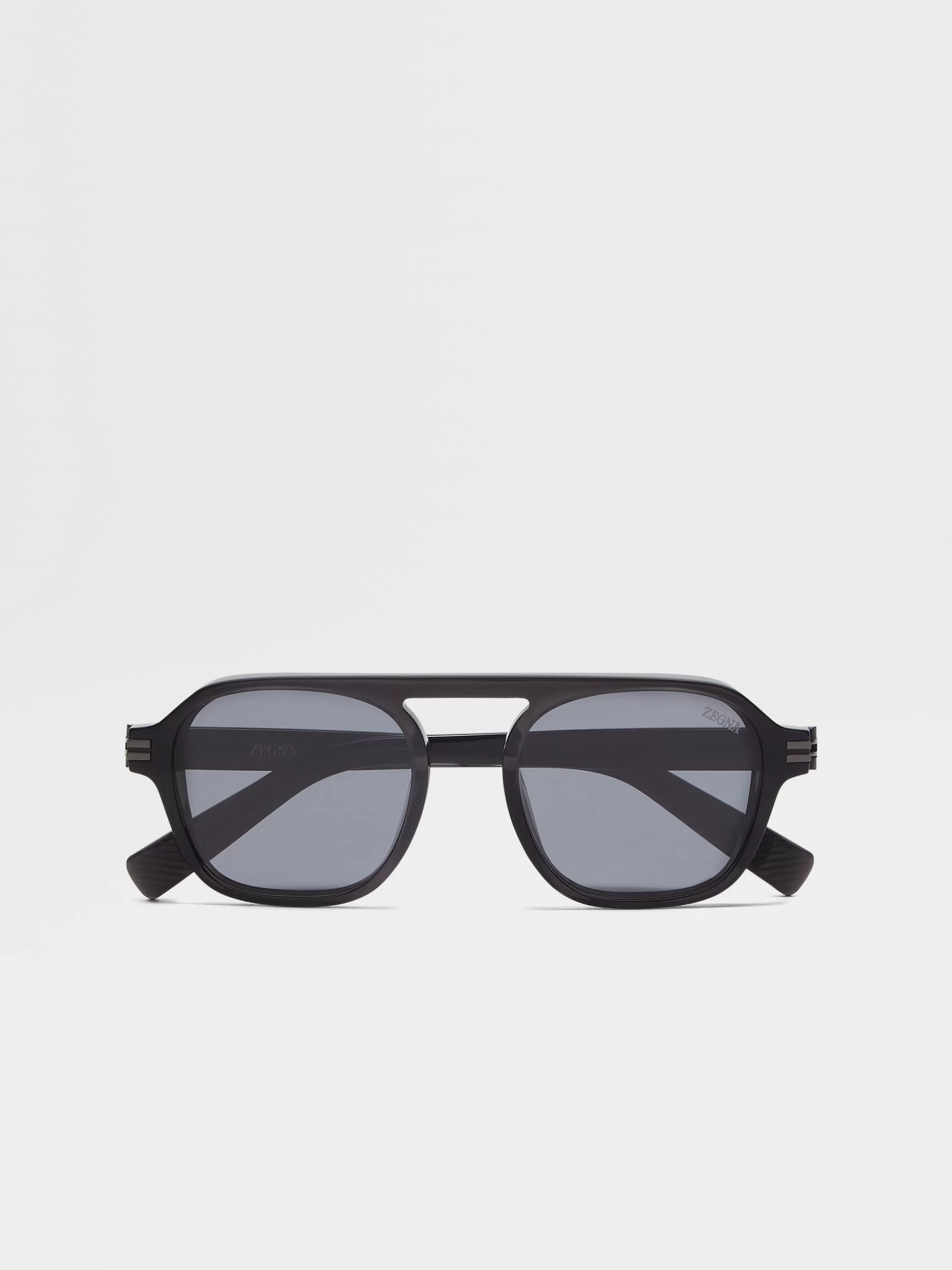 Hot Aurora II Sonnenbrille aus Acetat in transparentem Dunkelgrau Sonnenbrillen