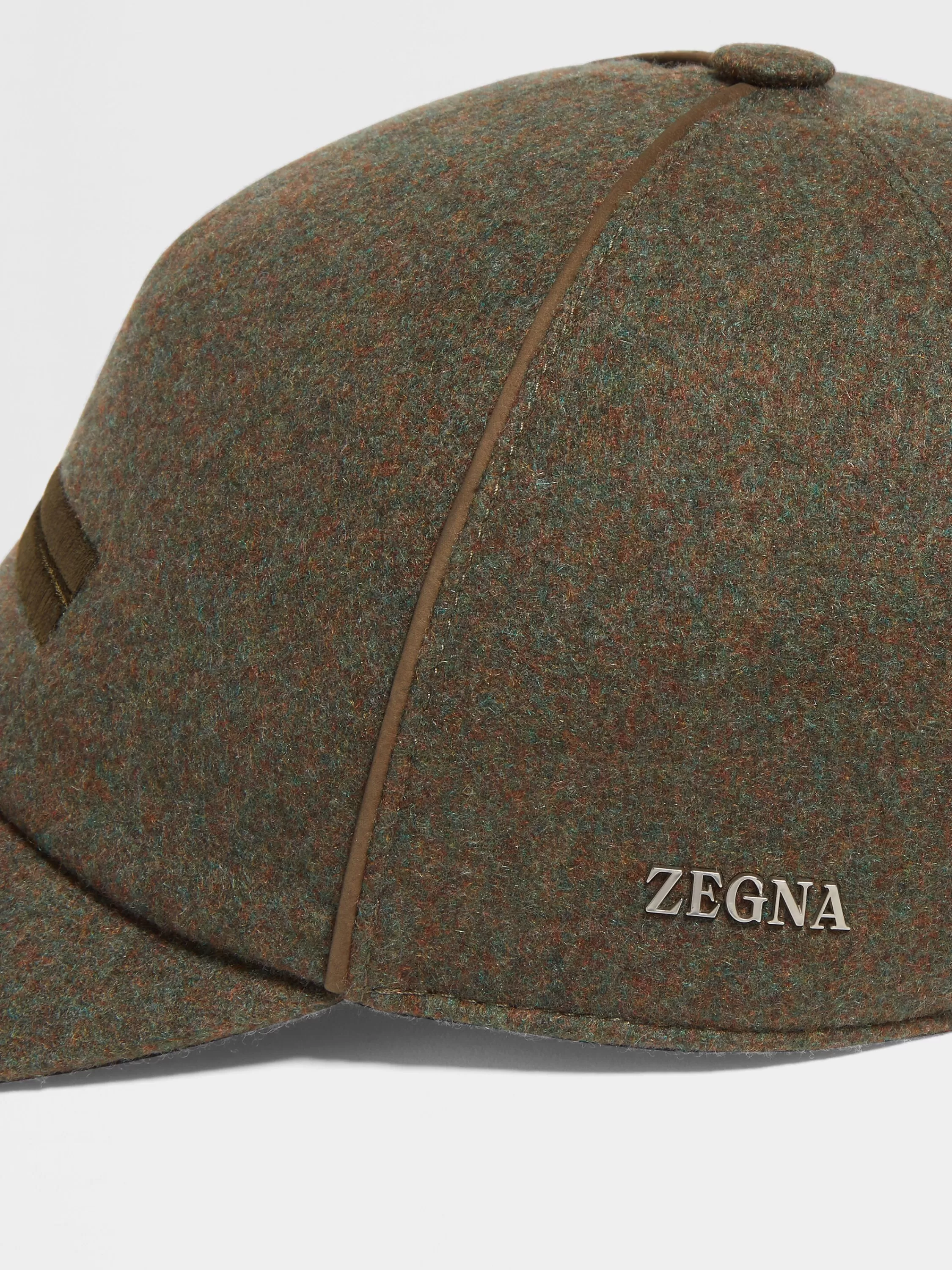 Best Sale Baseballcap aus Oasi Cashmere in mehrfarbig meliertem Armeegrün Handschuhe, Schals Und Hüte