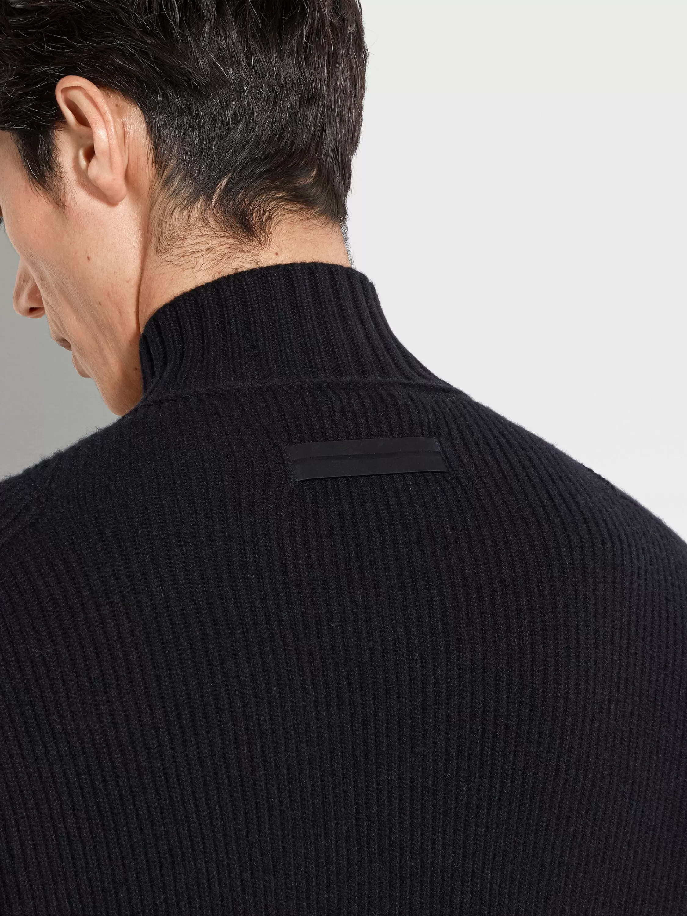 Best Sale Cardigan aus Oasi Cashmere mit durchgehendem Reißverschluss in meliertem Schwarz Strickwaren