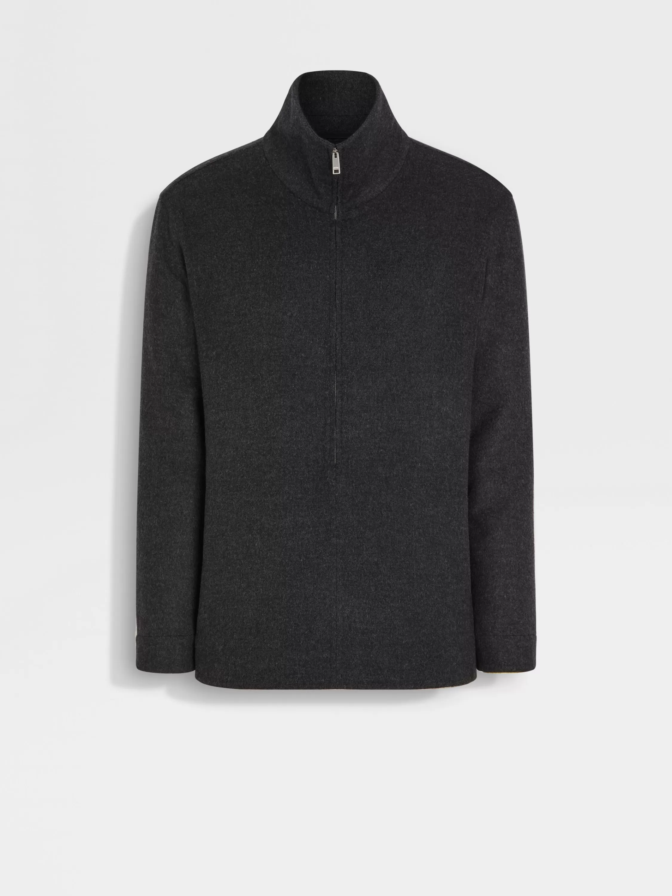 Flash Sale Chore-Jacke aus Trofeo™ Cashmere in meliertem Dunkelgrau Overshirts Und Chore-jacken