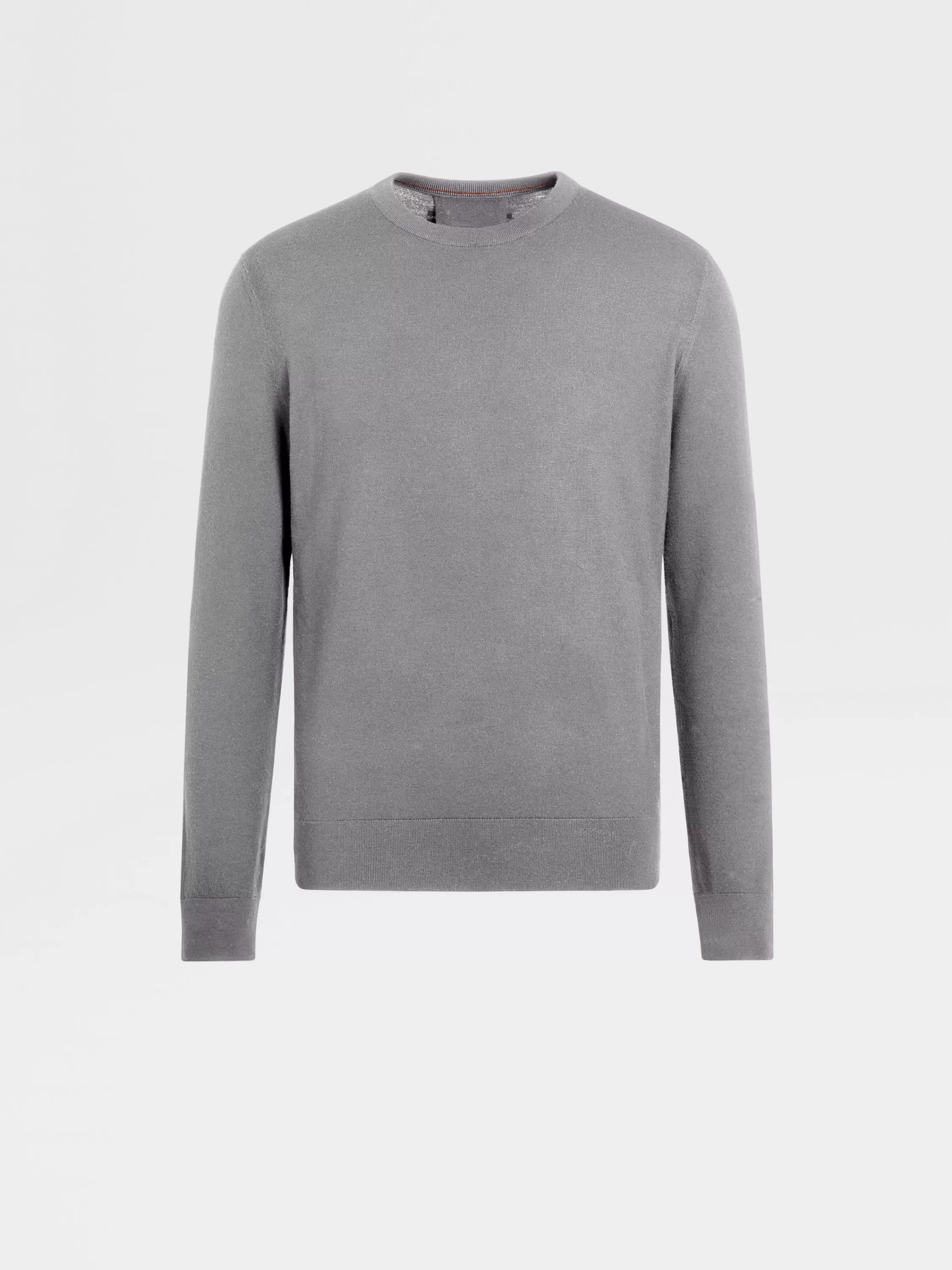 Best Sale Dark Grey 12milmil12 Wool Crewneck Strickwaren