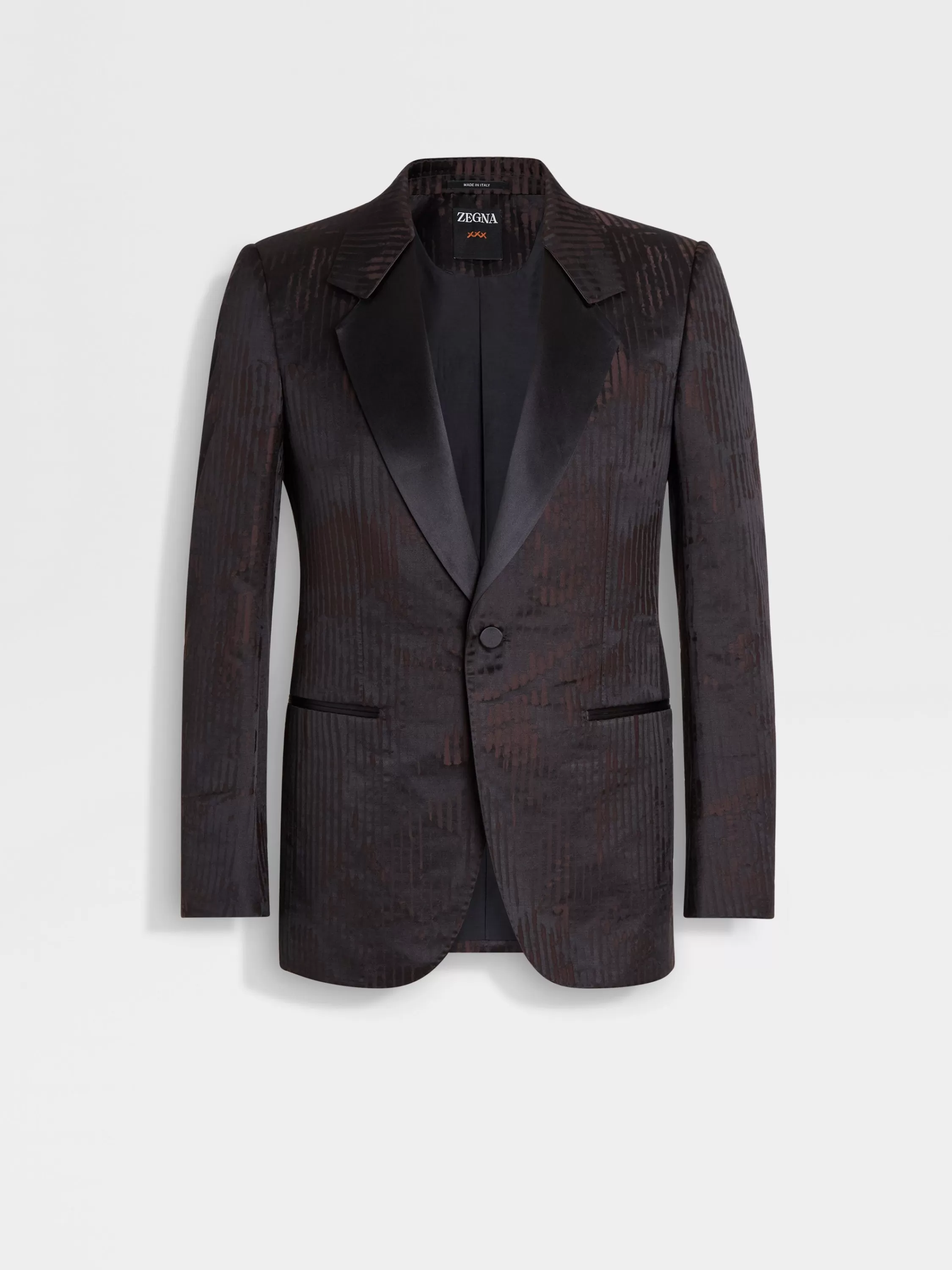 Best Sale Evening Jackett aus Wolle und Seide in Dunkelbraun und Schwraz Jacketts