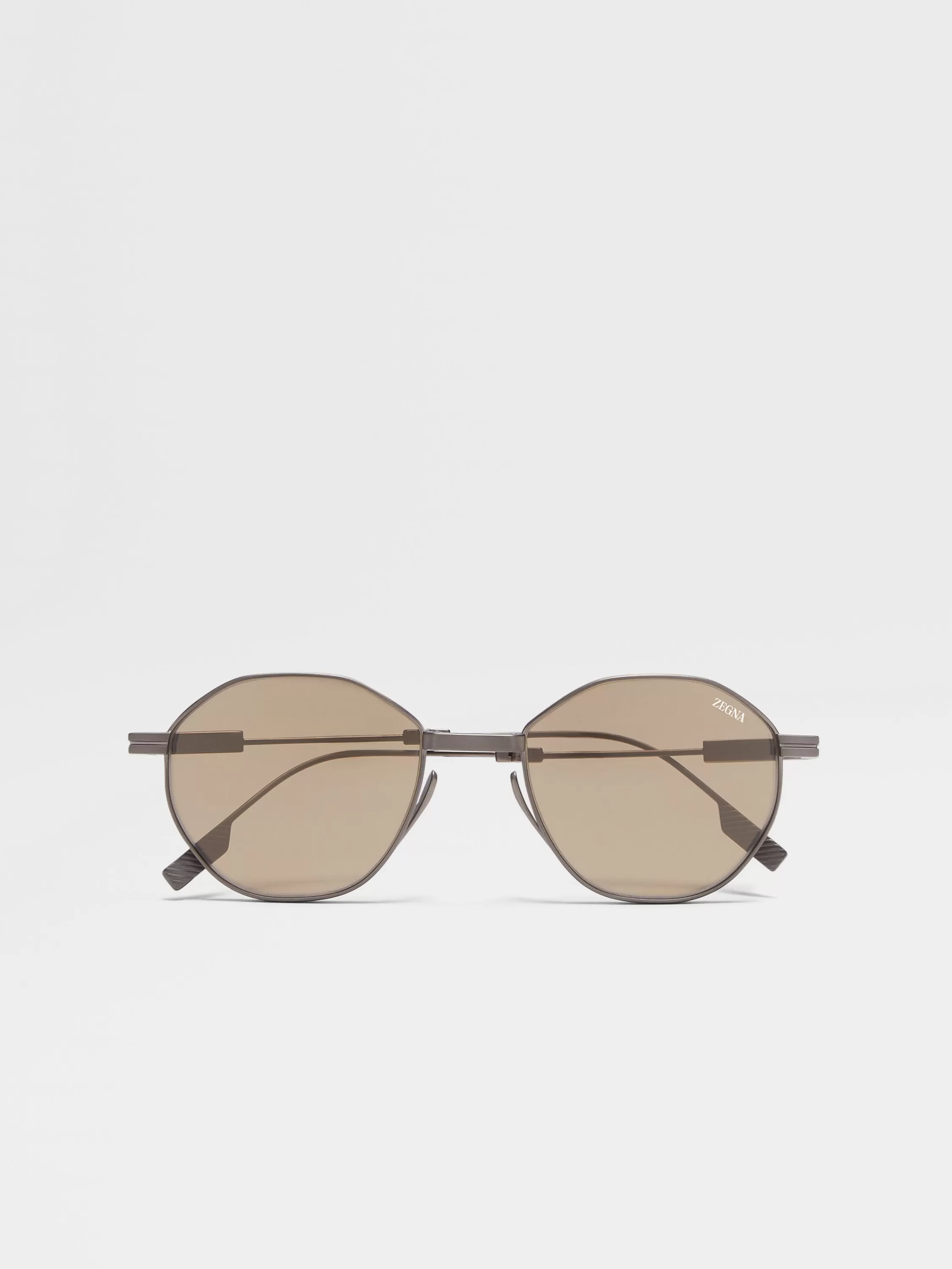 Clearance Faltbare Sonnenbrille aus Titan in hellem Bronze Sonnenbrillen