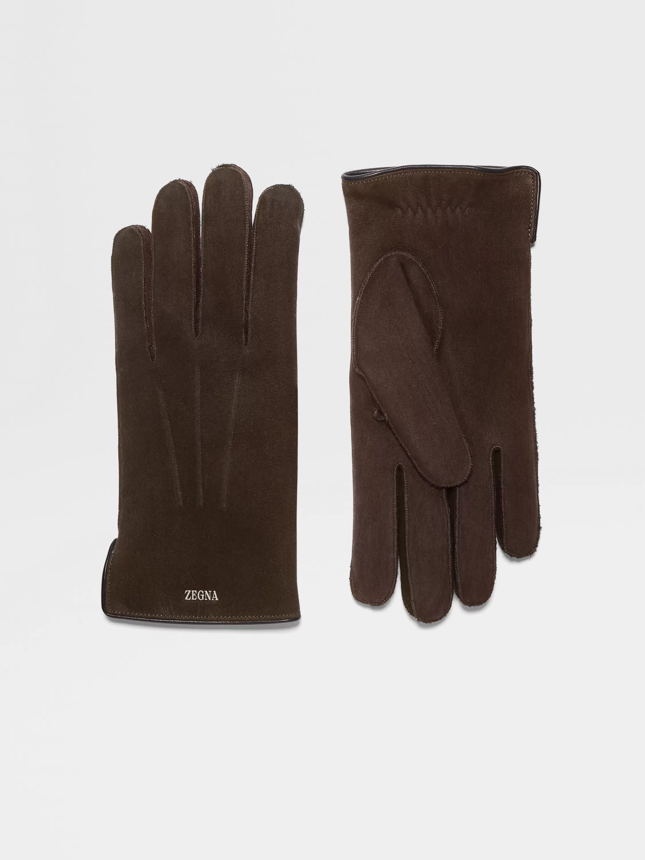 Sale Handschuhe aus Veloursleder in Handschuhe, Schals Und Hüte