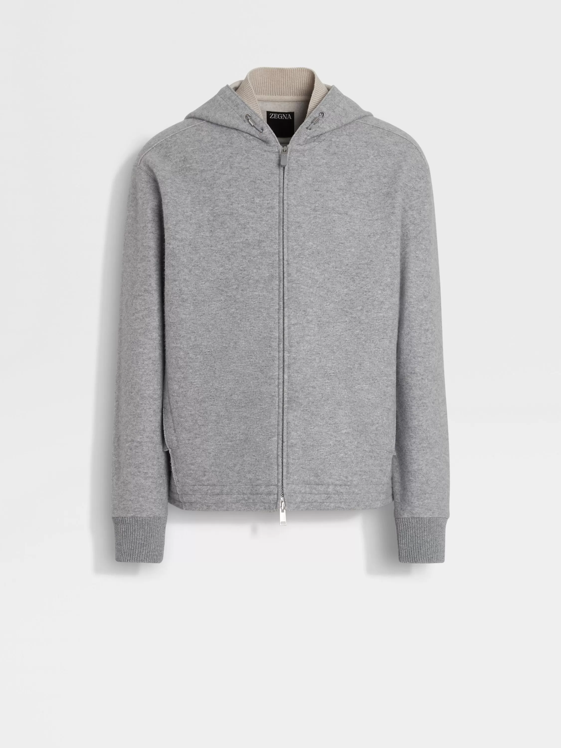 Flash Sale Hoodie aus Kaschmirmischung mit Reißverschluss in meliertem Grau Jogginghosen Und Pullover