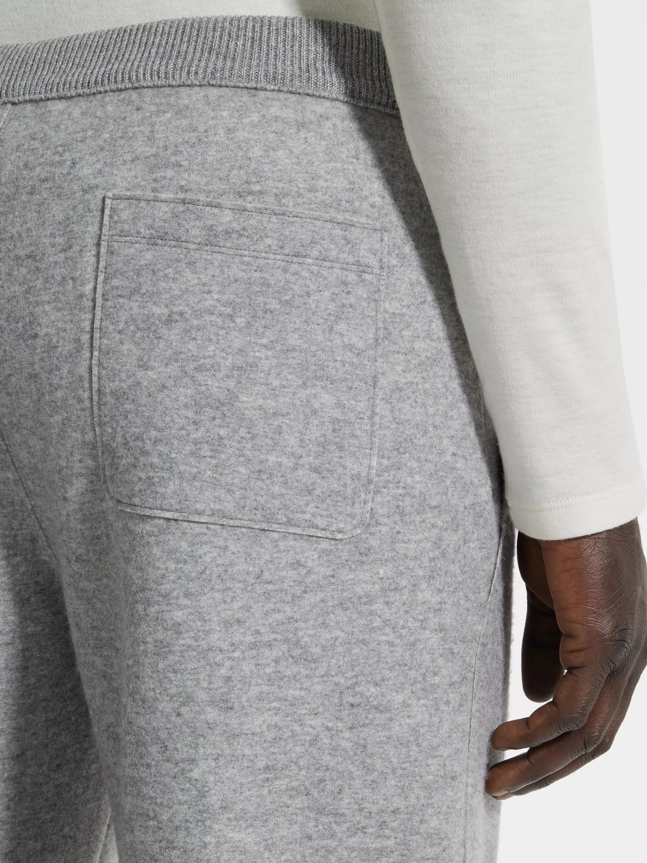 Best Sale Hose aus Kaschmirmischung in meliertem Grau Jogginghosen Und Pullover