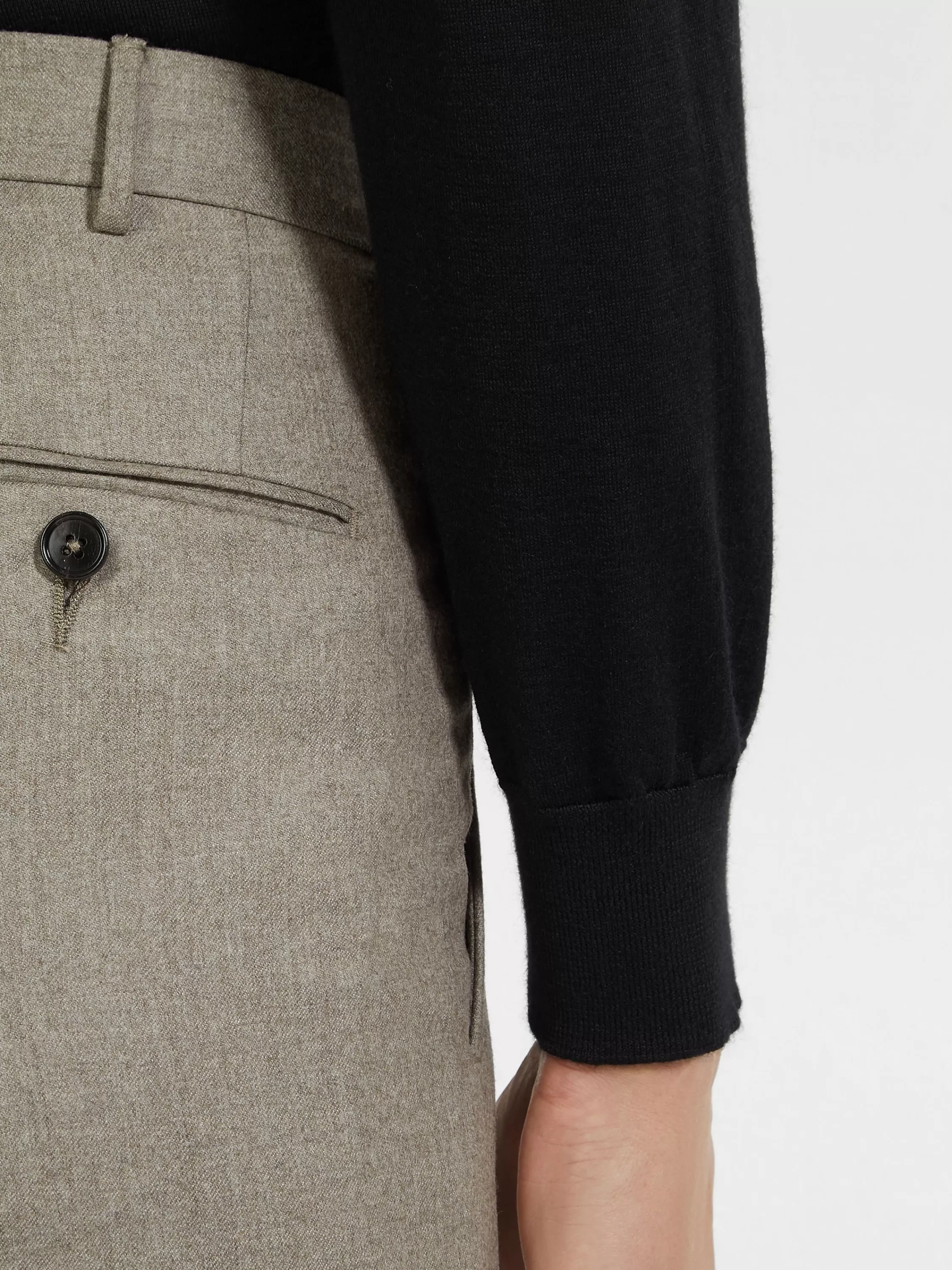 Cheap Hose aus Wolle in hellem Taupe Hosen