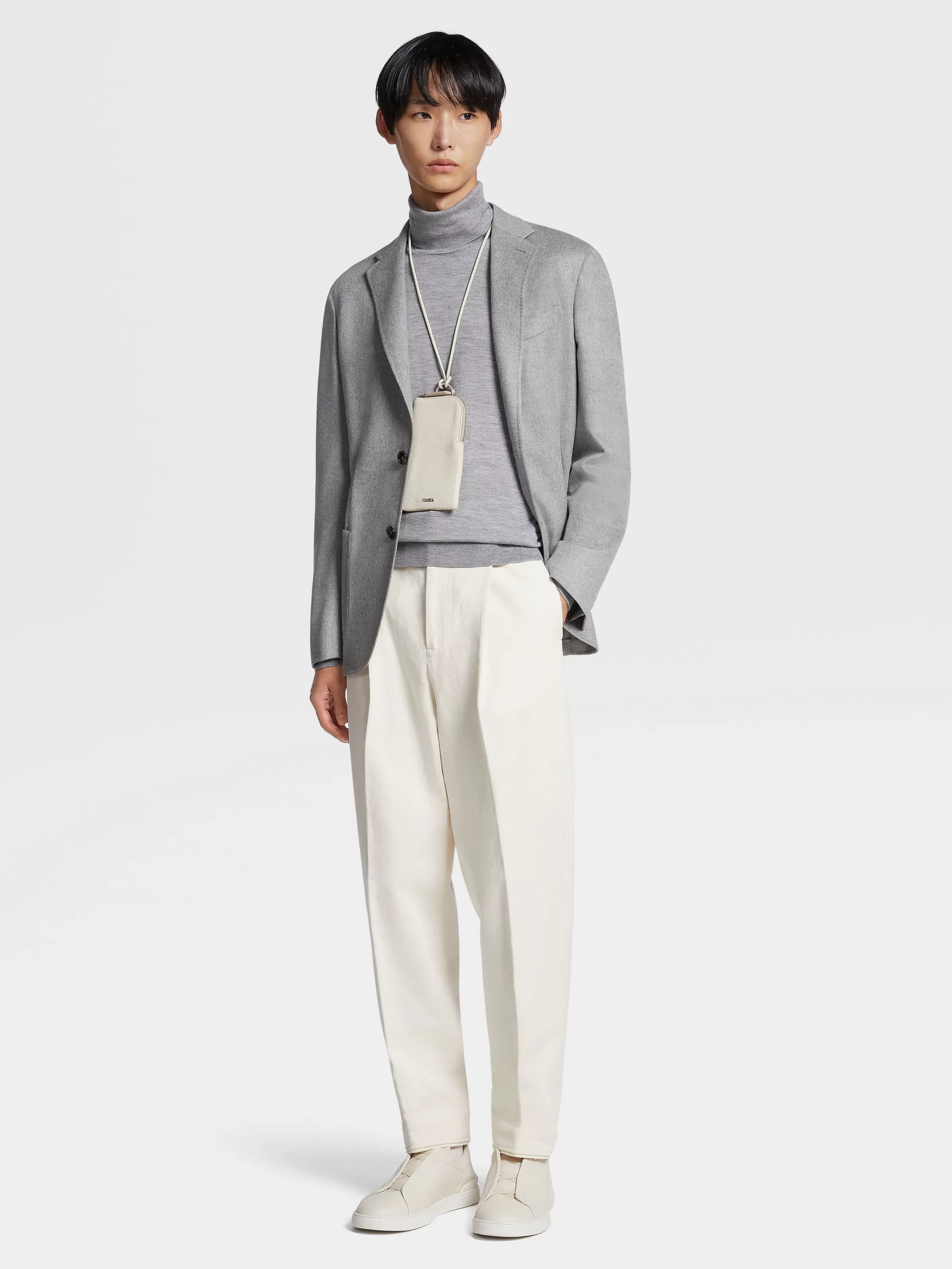 Discount Jacke aus Oasi Cashmere in meliertem Grau Jacketts