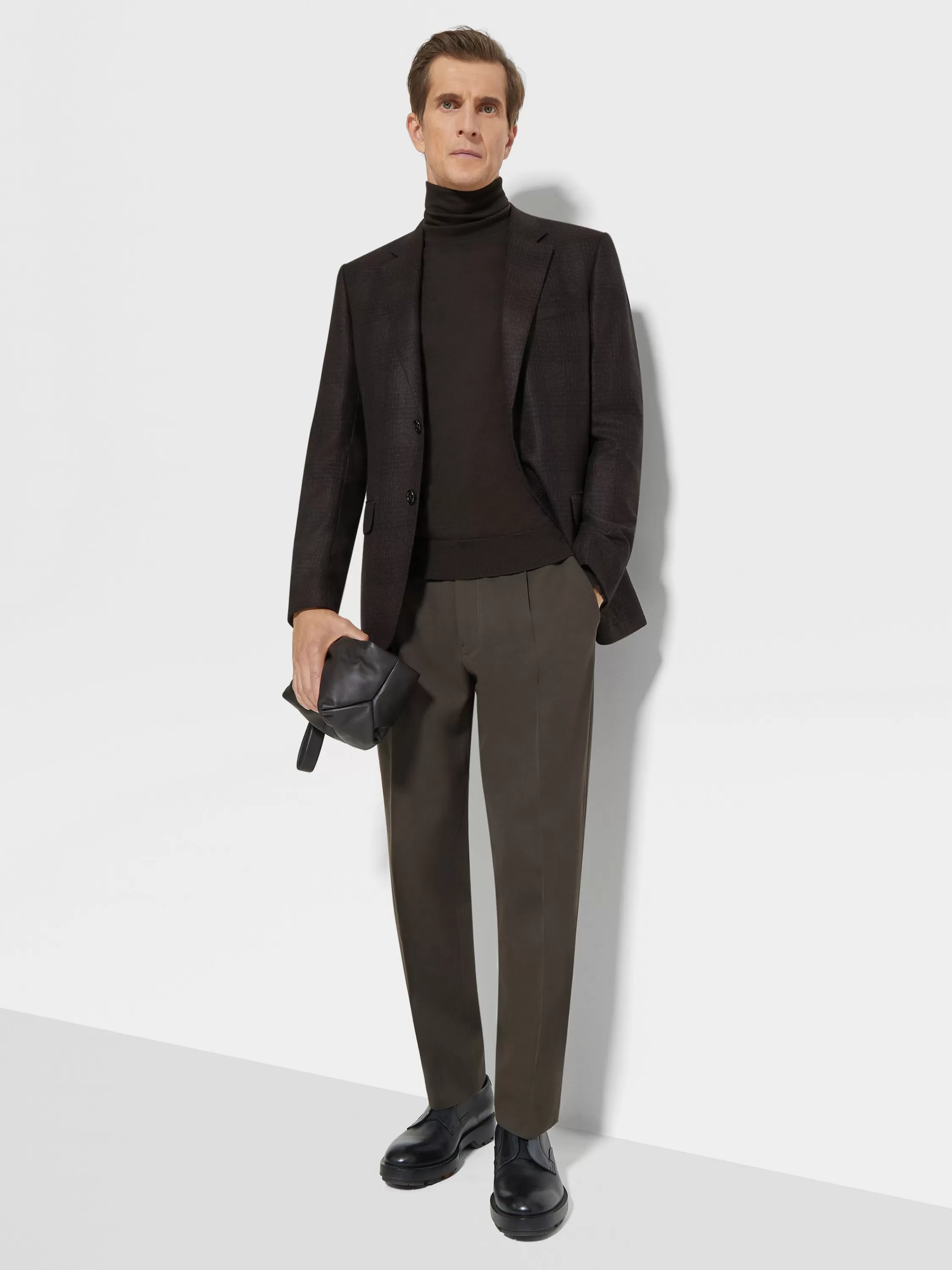 Best Jacke aus Seide und Kaschmir in Dunkelbraun und Braun Jacketts