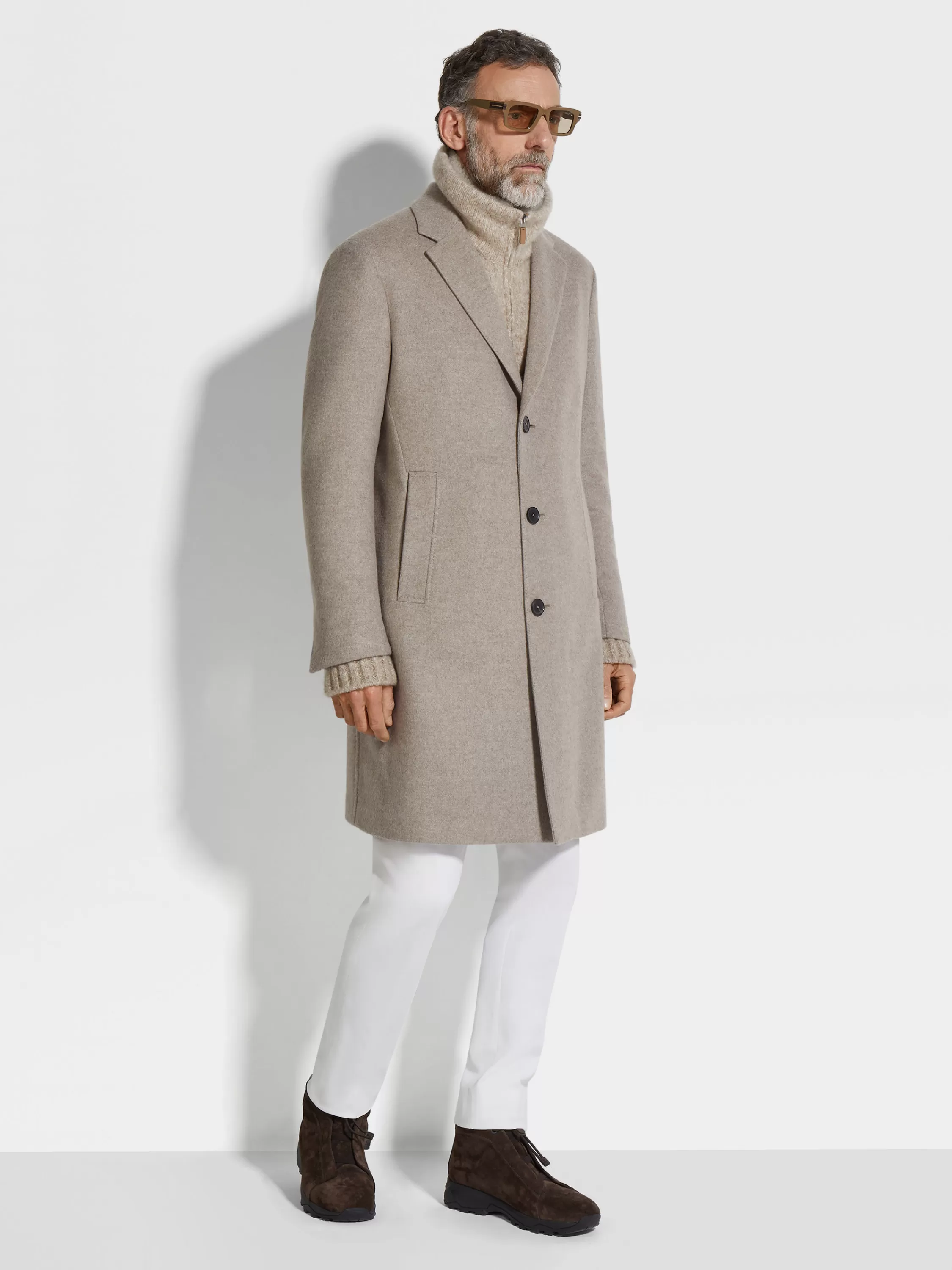 Hot Mantel aus Oasi Cashmere in hellem Taupe Jacken Und Mäntel