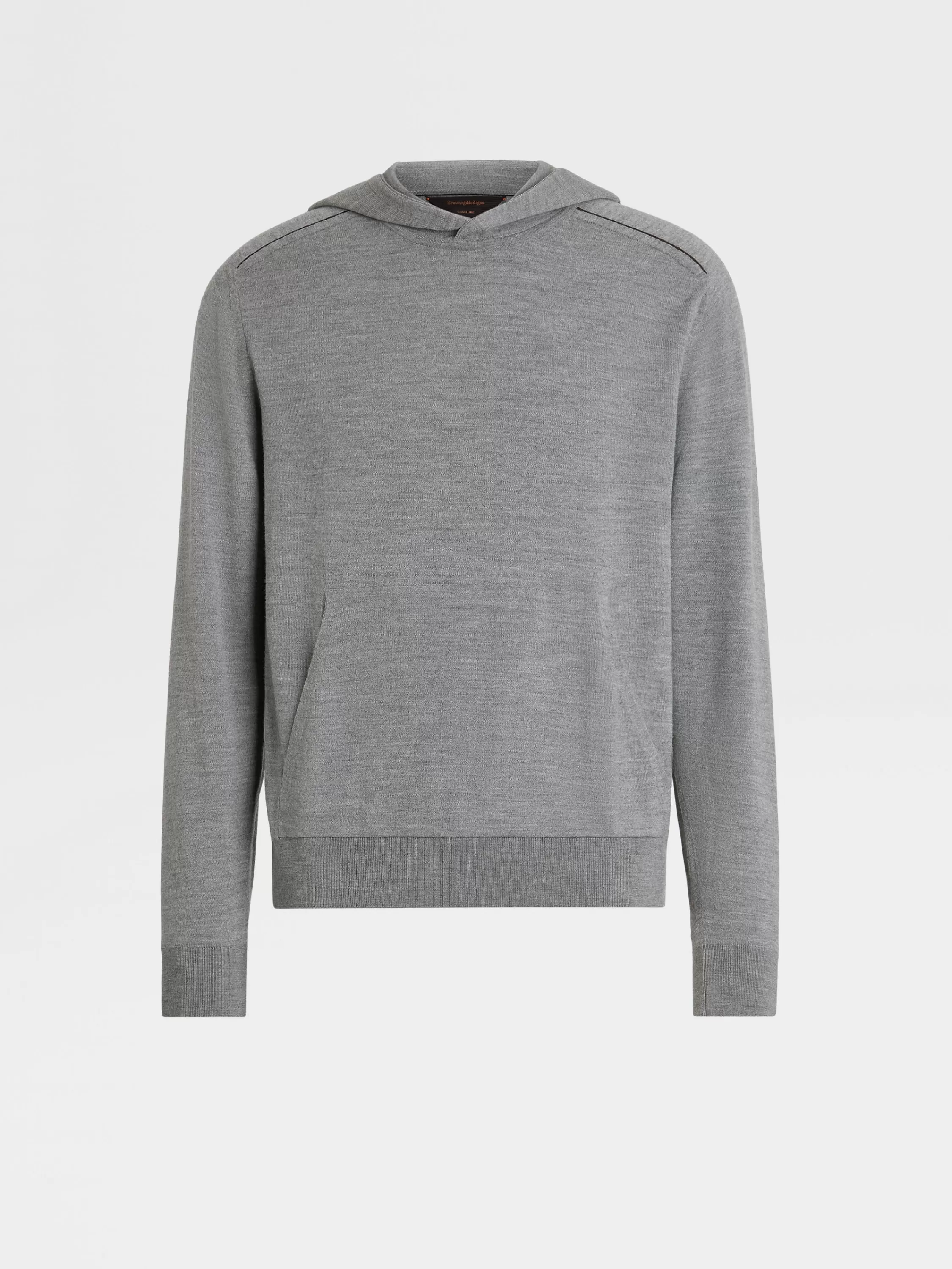 New 12milmil12 Hoodie Aus Wolle In Meliertem Grau Strickwaren