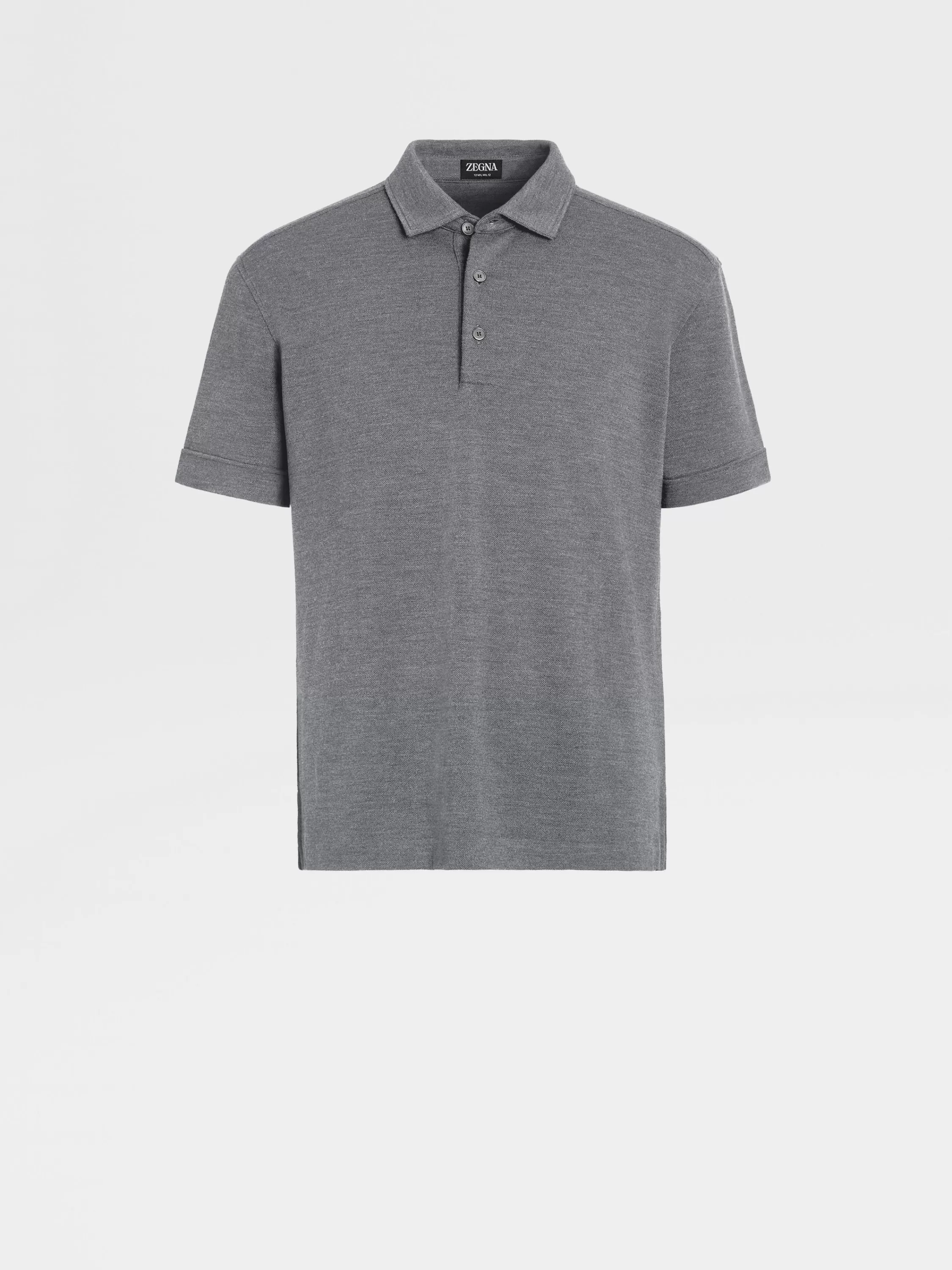 Shop Poloshirt aus 12milmil12 Wolle in meliertem Grau Poloshirts
