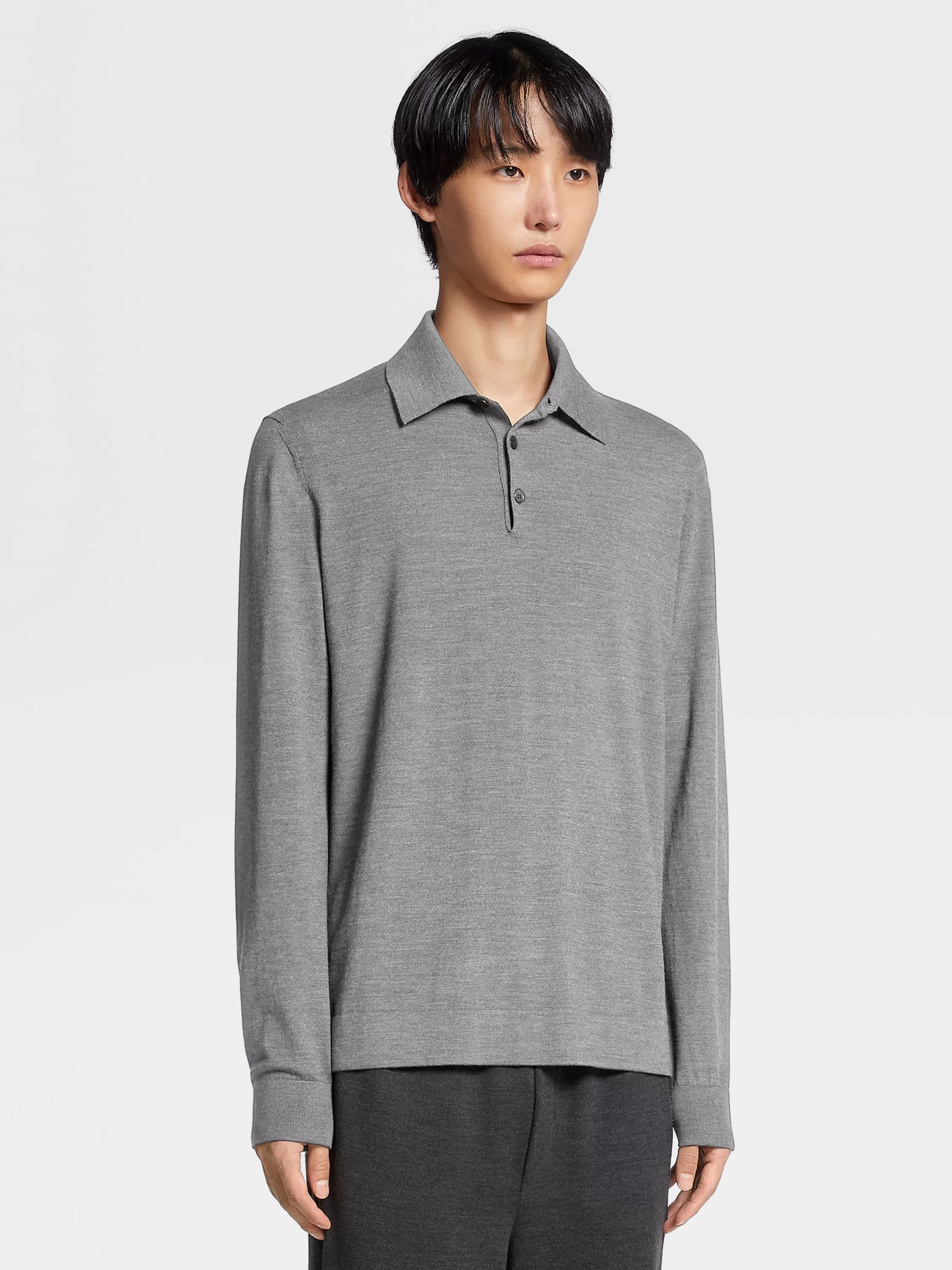 Cheap Poloshirt aus 12milmil12 Wolle in meliertem Grau Strickwaren