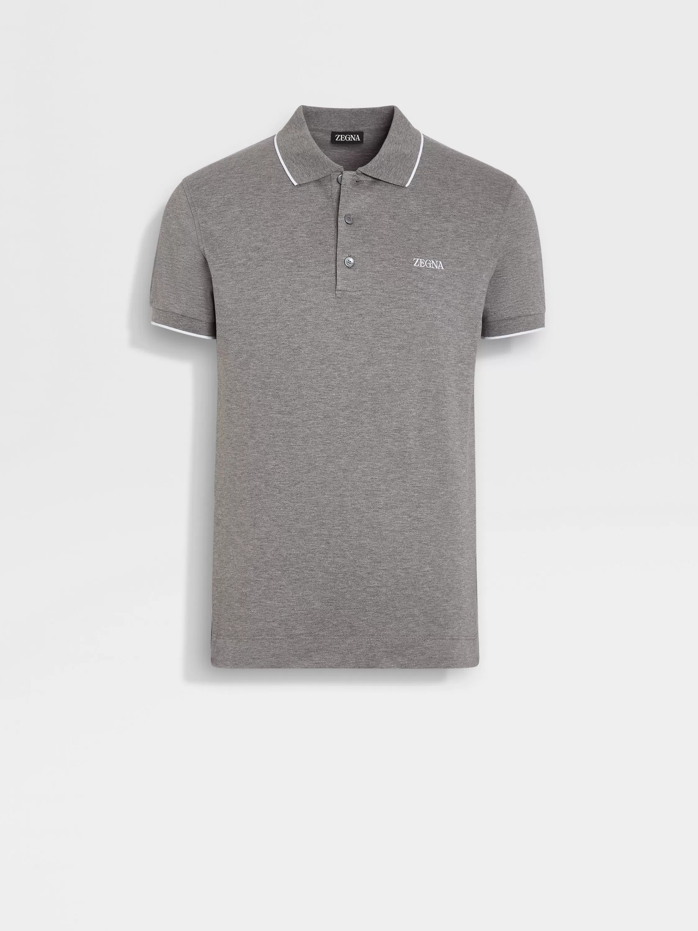 Clearance Poloshirt aus Stretch-Baumwolle in meliertem Grau Poloshirts