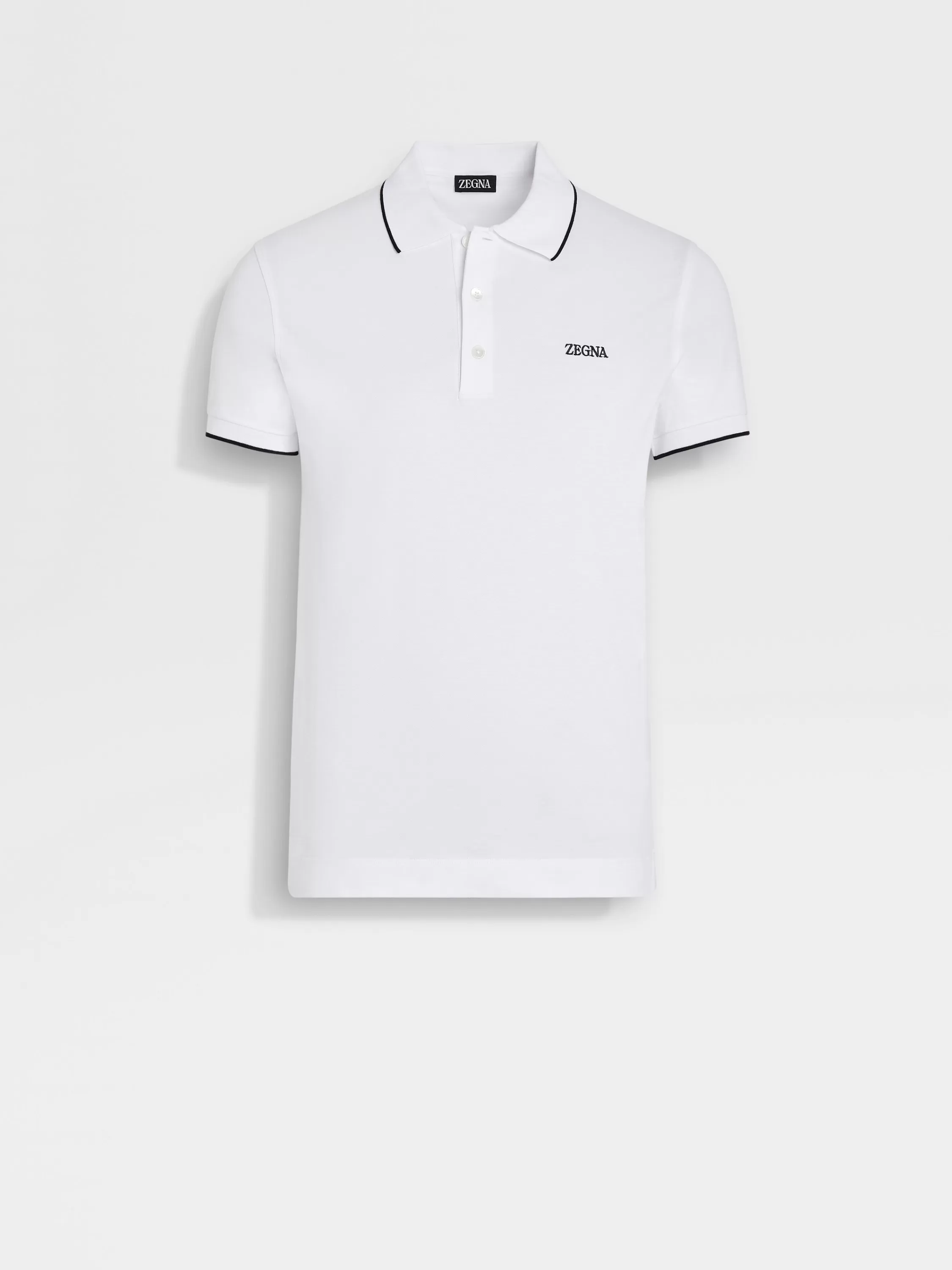 Sale Poloshirt aus Stretch-Baumwolle in optischem Weiß Poloshirts
