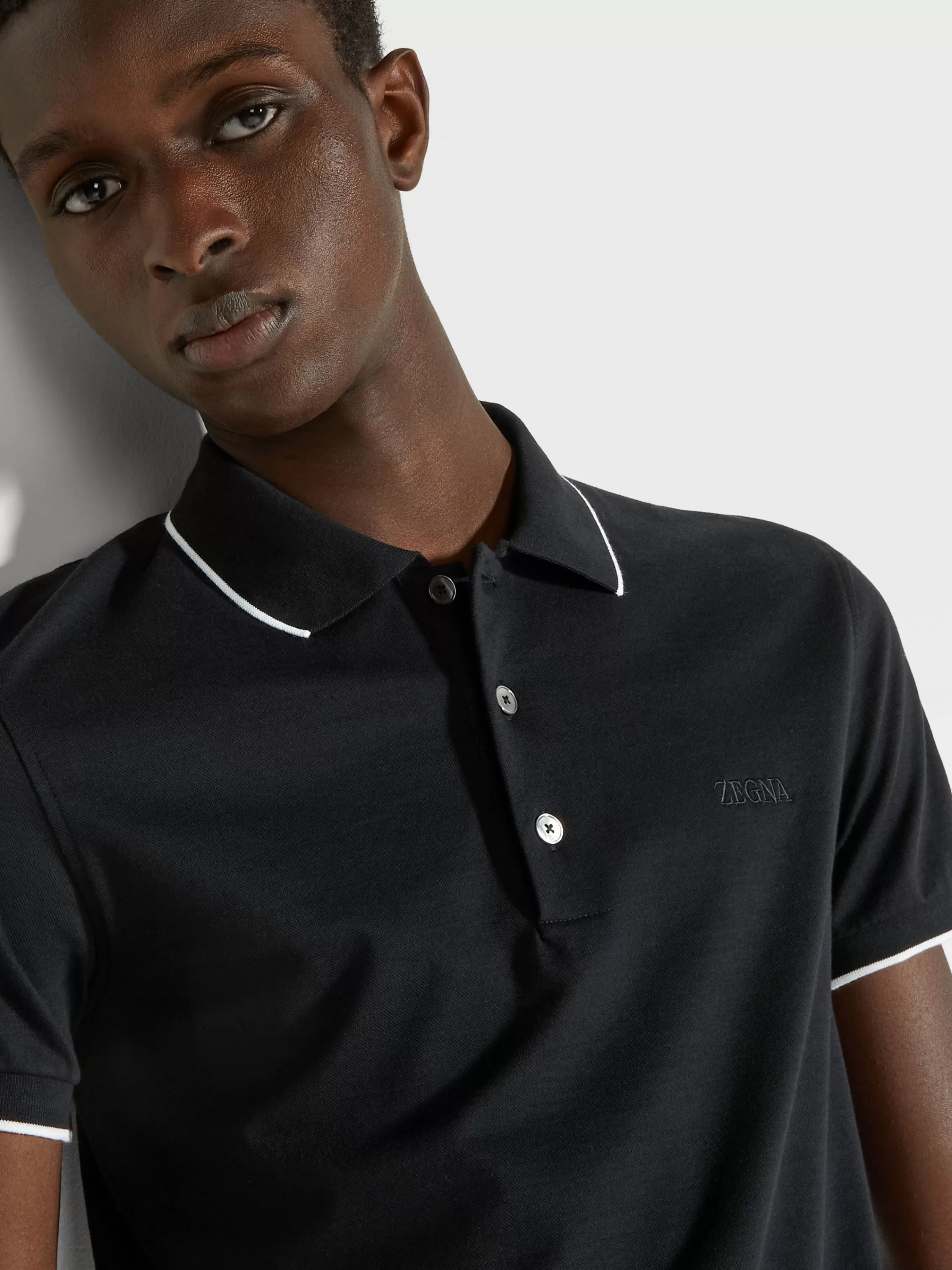 Sale Poloshirt aus Stretch-Baumwolle in Poloshirts