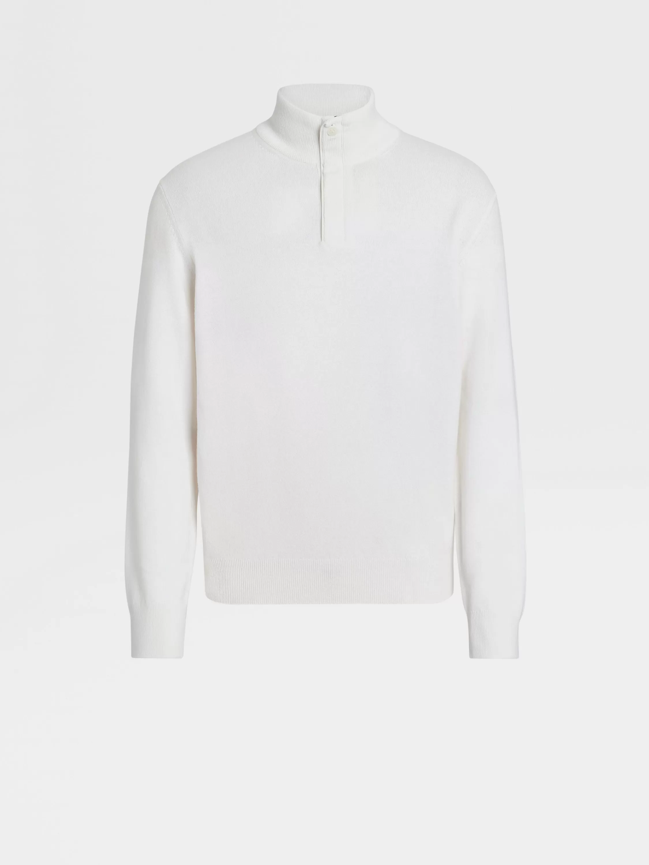 Clearance Pullover aus Oasi Cashmere mit Stehkragen und Reißverschluss in meliertem Weiß Strickwaren