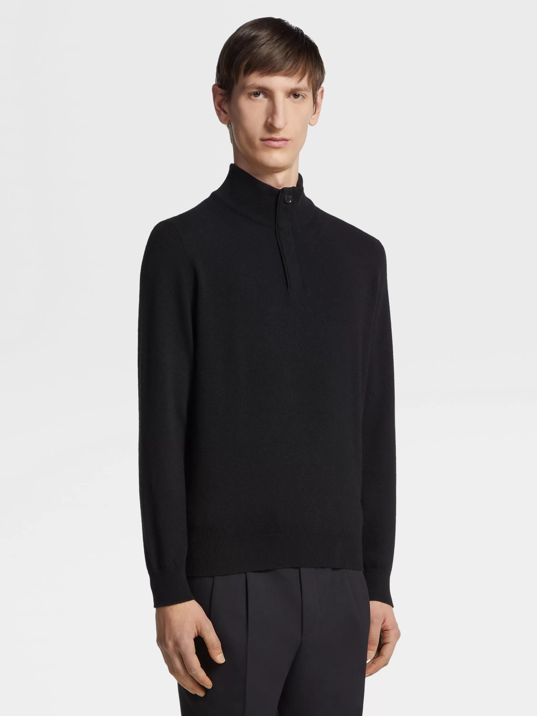 Cheap Pullover aus Oasi Cashmere mit Stehkragen und Reißverschluss in Strickwaren