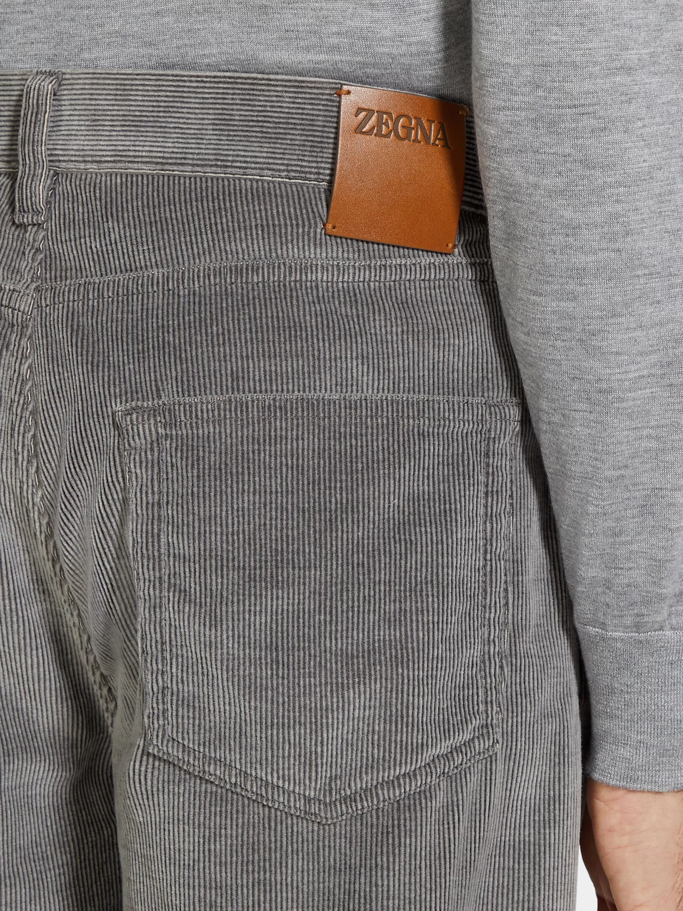 Clearance Roccia Hose aus Cashco in meliertem Grau Jeans