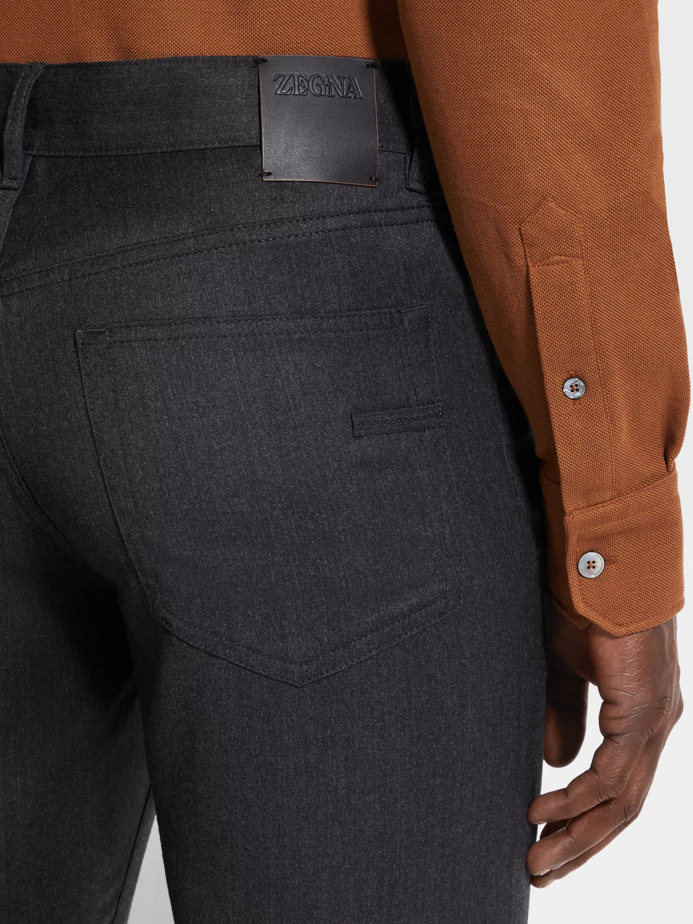 Online Roccia Hose aus Wolle mit Stone-Washed-Effekt in Jeans