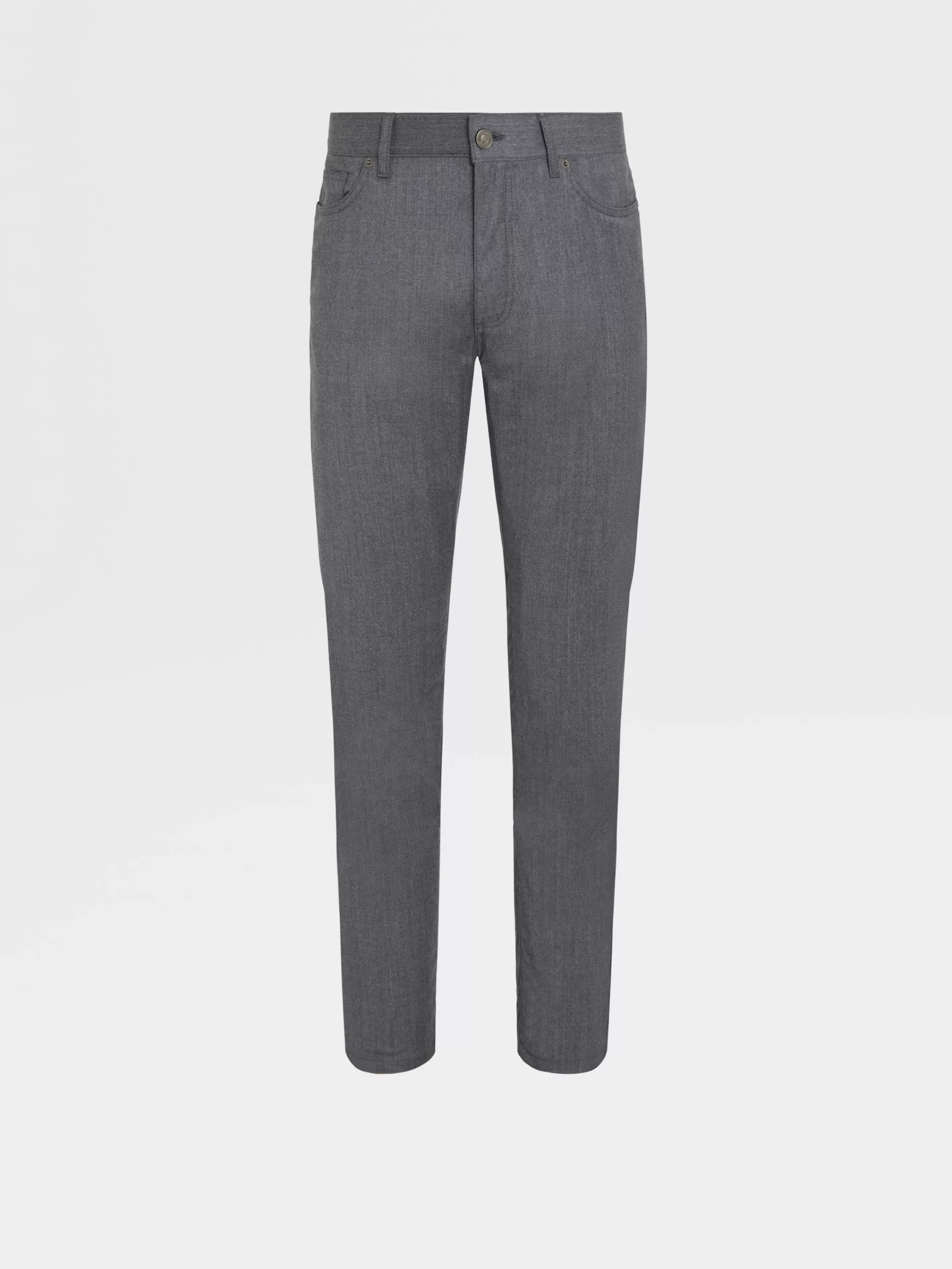 Outlet Roccia Hose aus Wolle mit Stone-Washed-Effekt in Jeans