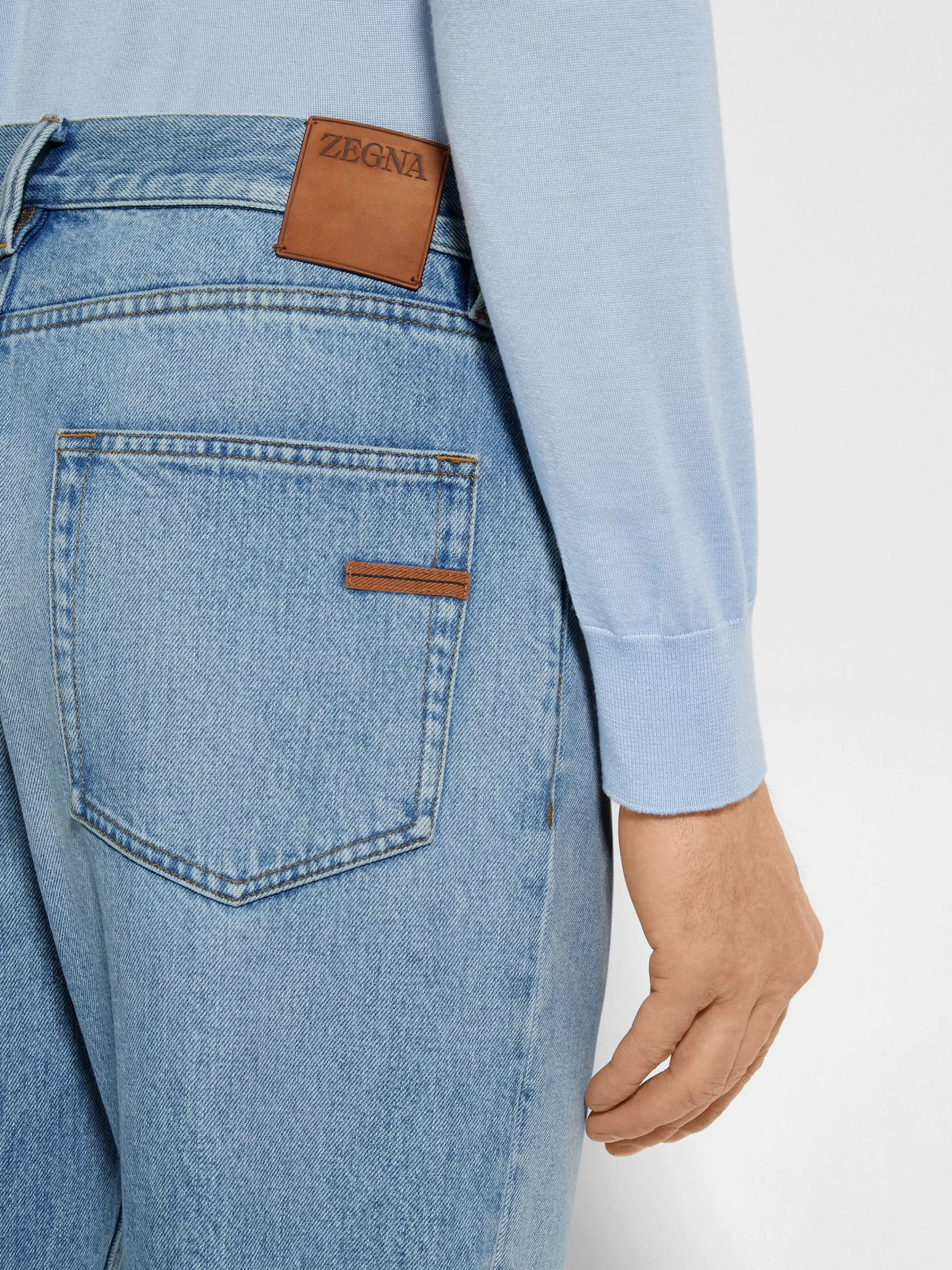 Cheap Roccia Jeans aus Baumwolle mit ausgebleichter Waschung in Jeans