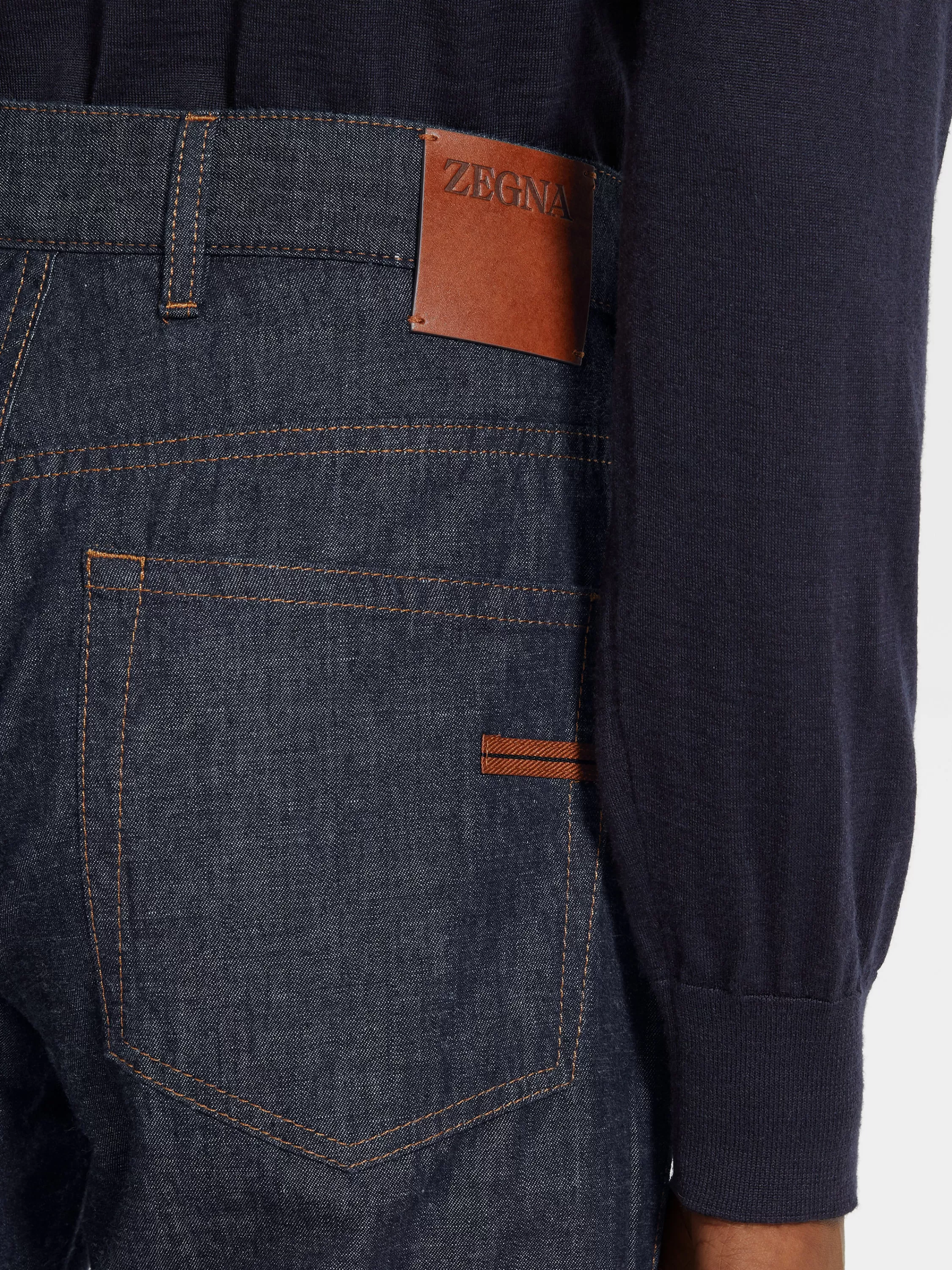Discount Roccia Jeans aus Baumwolle und Leinen mit Rinse-Waschung in Jeans