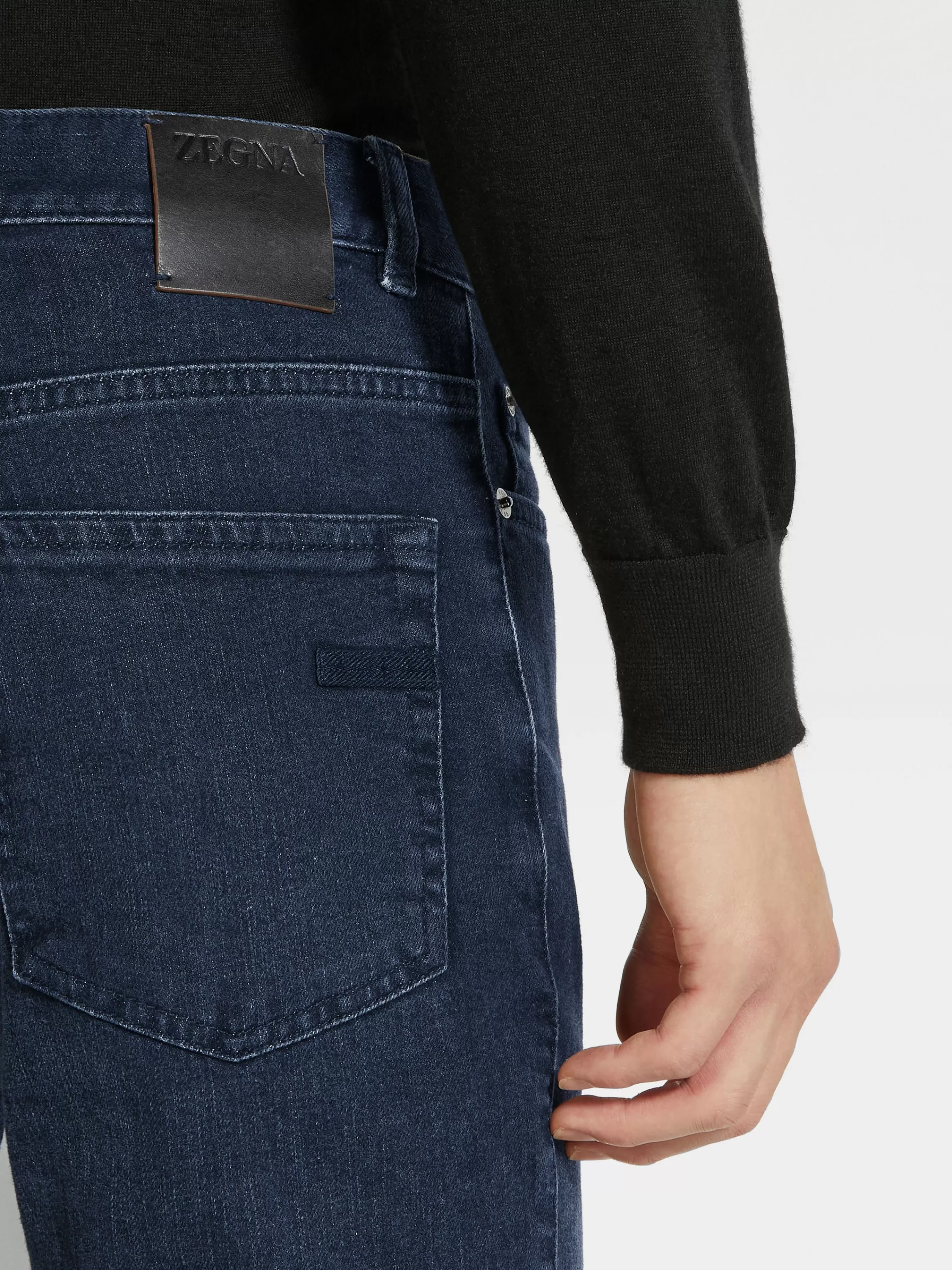 Fashion Roccia Jeans aus Stretch-Baumwolle mit Stone-Washed-Effekt in Jeans