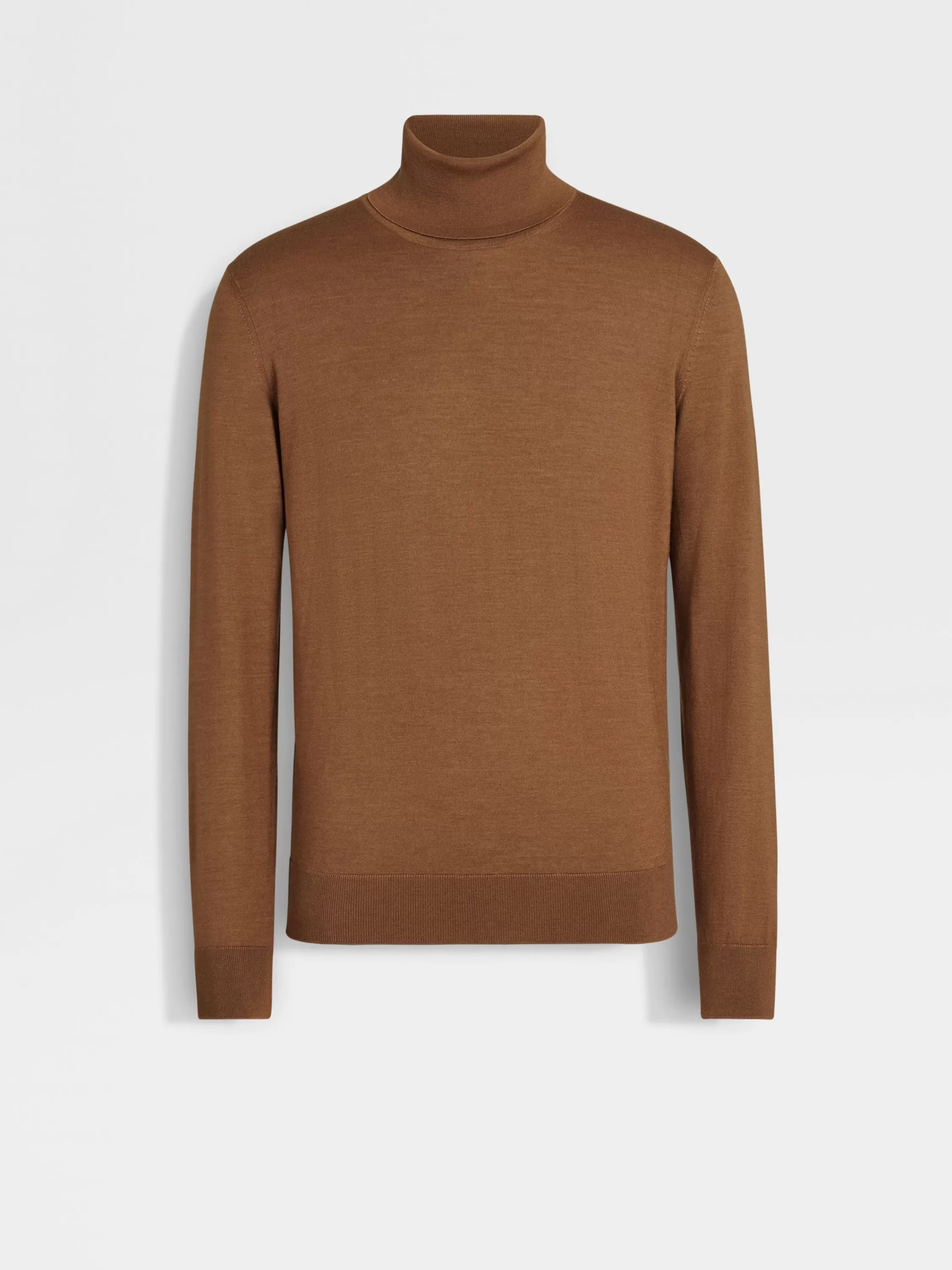 Sale Rollkragenpullover aus Cashseta in meliertem, dunklem Foliage Strickwaren