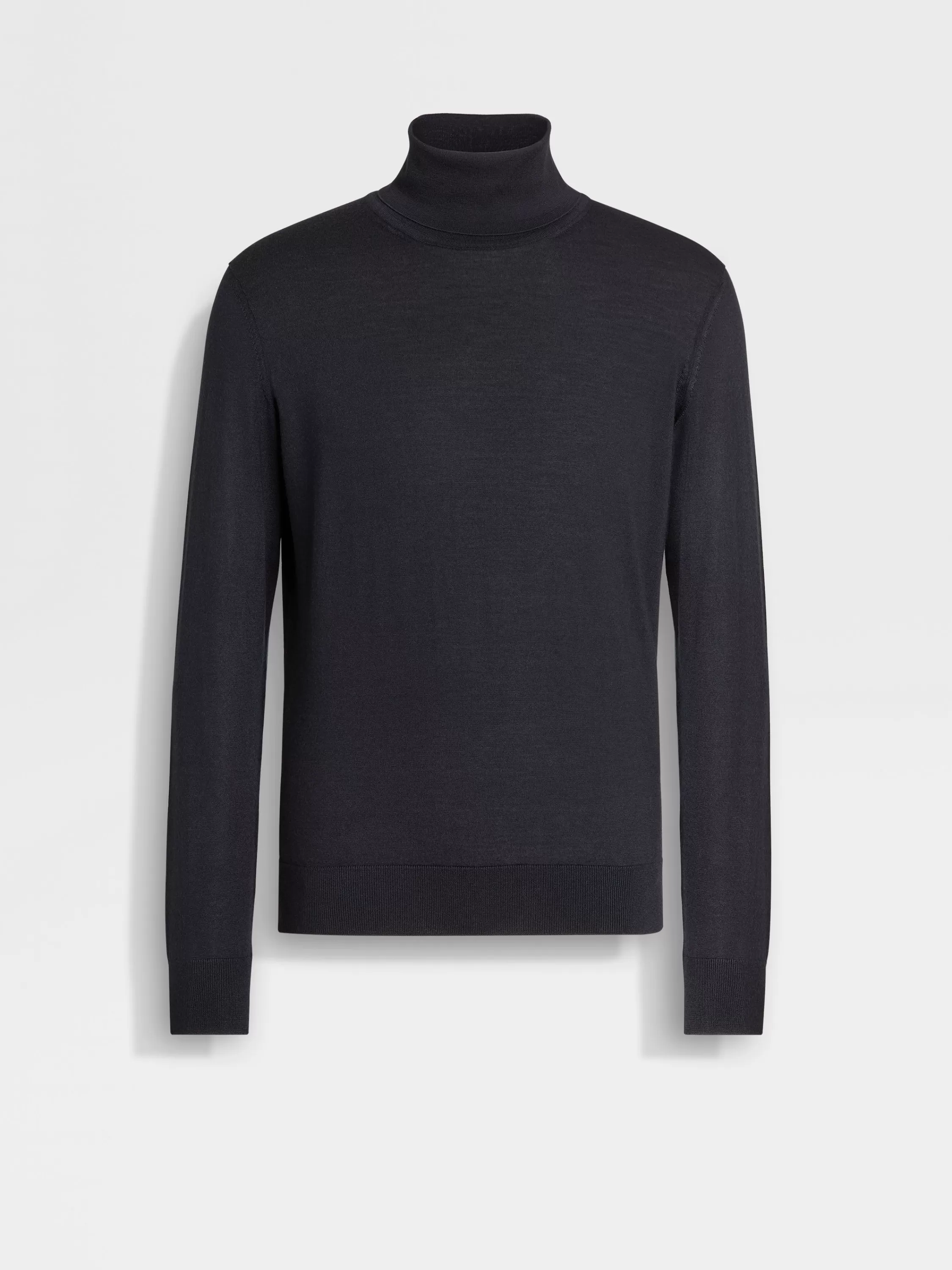 Best Rollkragenpullover aus Cashseta in meliertem Marineblau Strickwaren