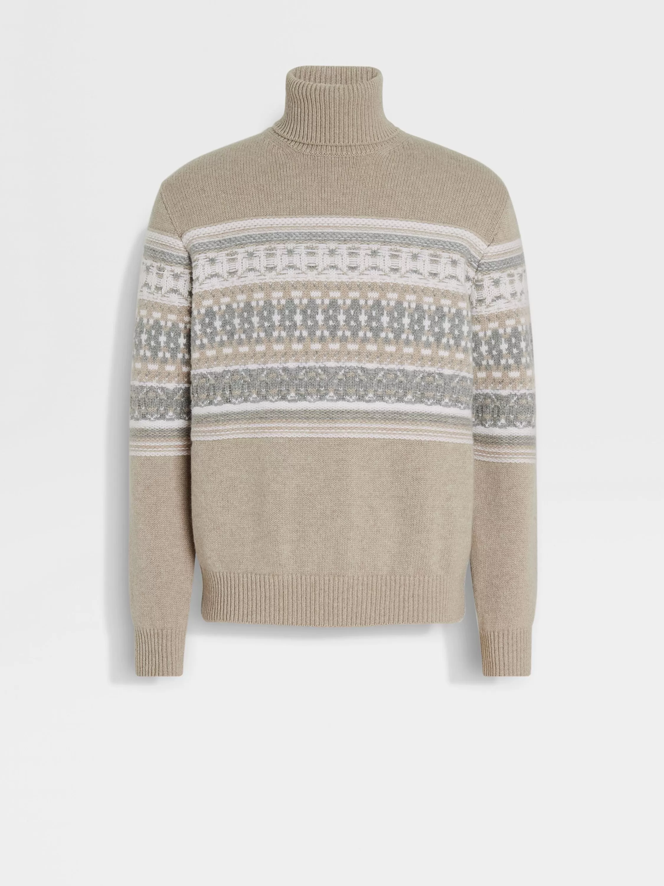 New Rollkragenpullover aus Oasi Cashmere in hellem Taupe Strickwaren