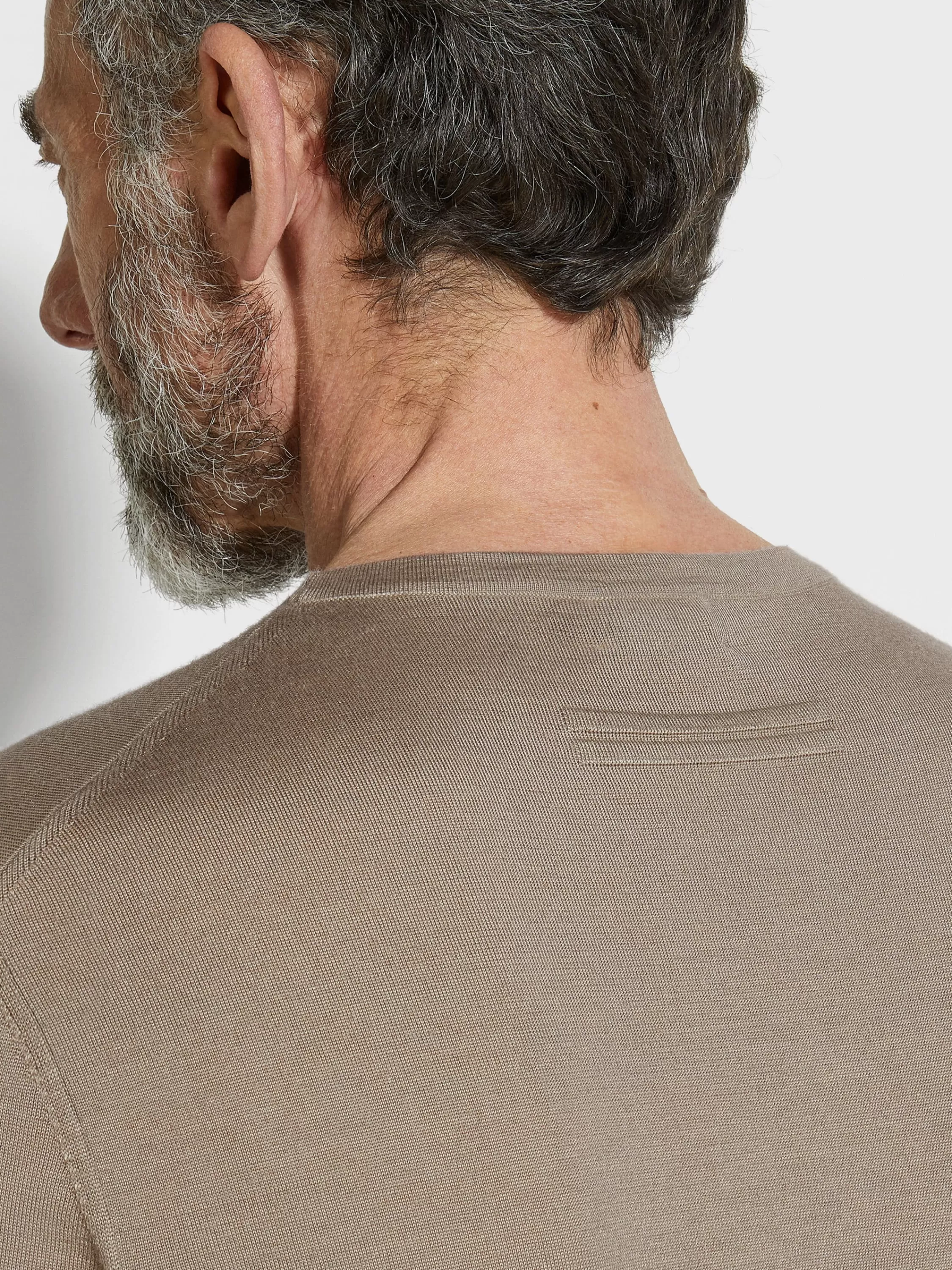 Clearance Rundhalspullover aus Cashseta in hellem Taupe Strickwaren
