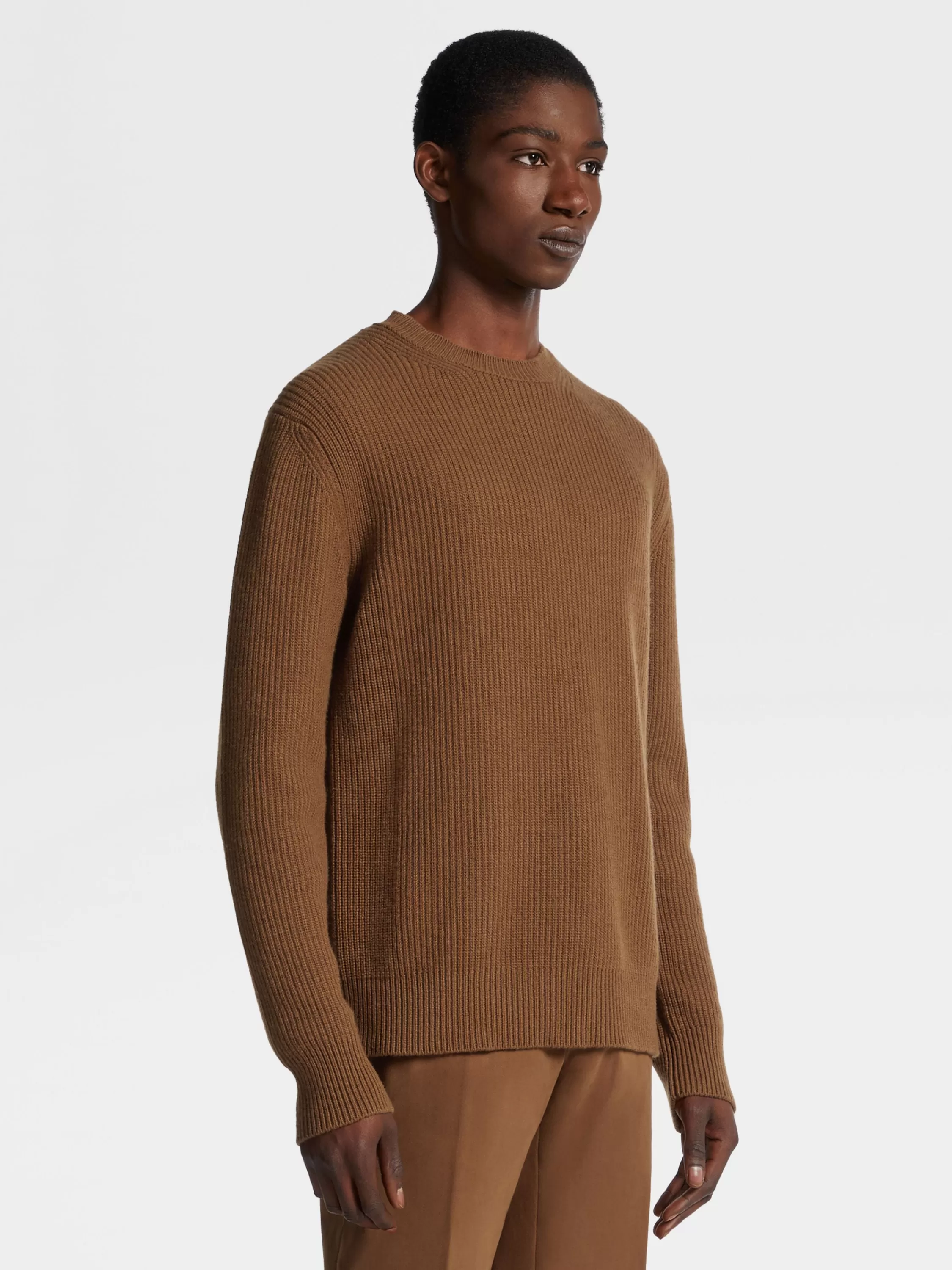 Flash Sale Rundhalspullover aus Oasi Cashmere in Meliertem Dunklem Foliage Strickwaren