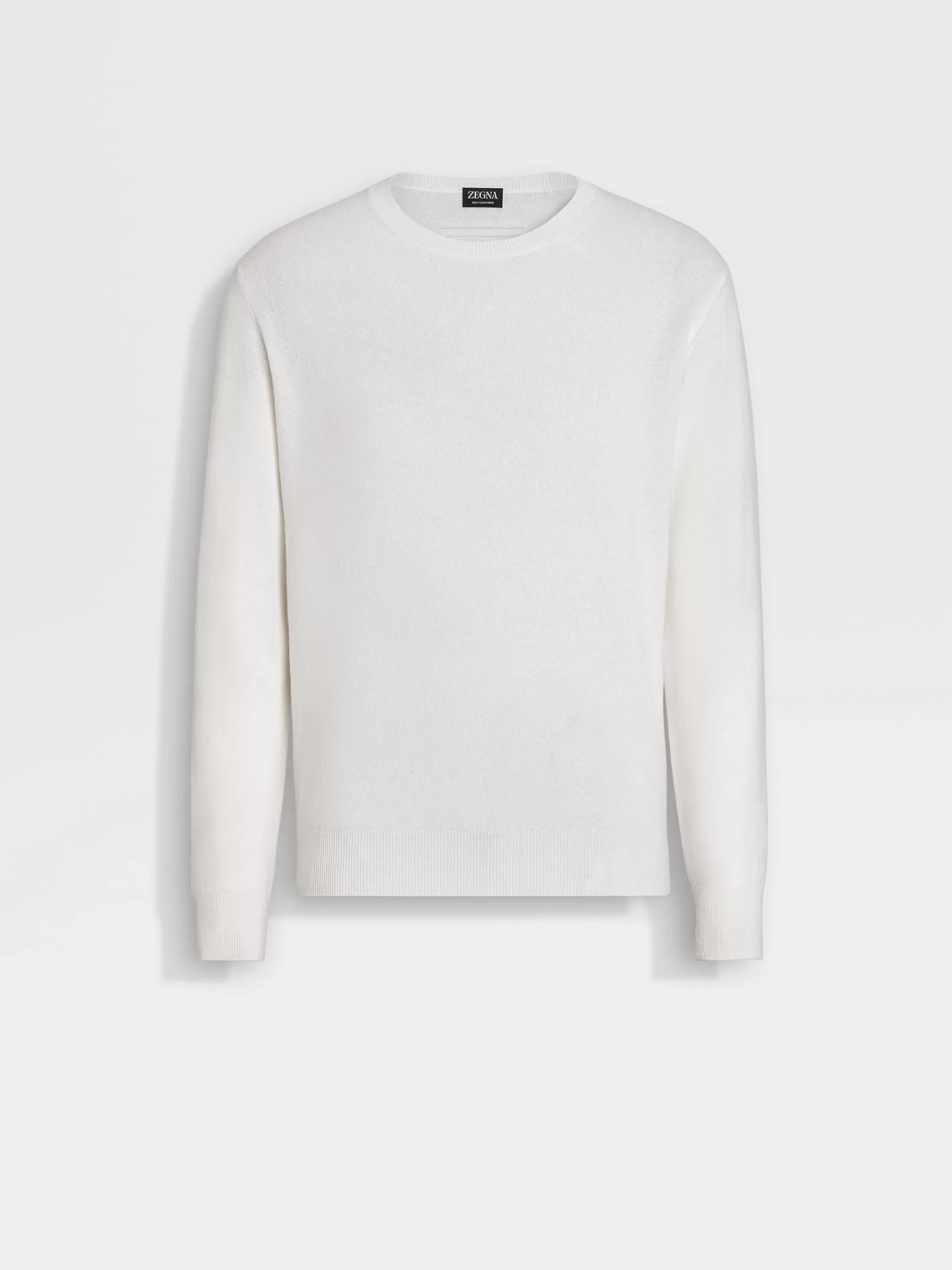 Shop Rundhalspullover aus Oasi Cashmere in meliertem Weiß Strickwaren