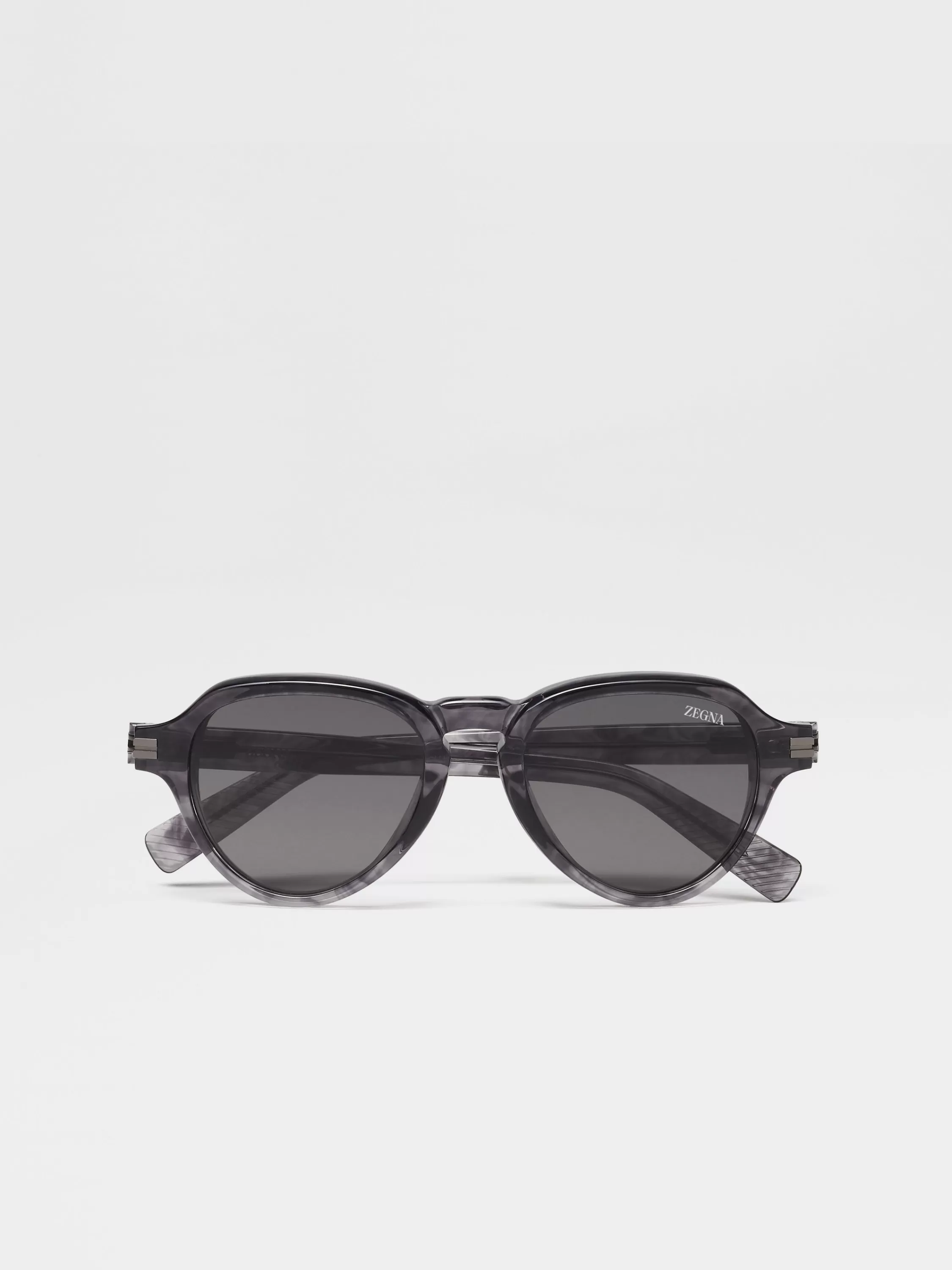 Cheap Sonnenbrille aus Acetat in transparentem Havana-Grau Sonnenbrillen