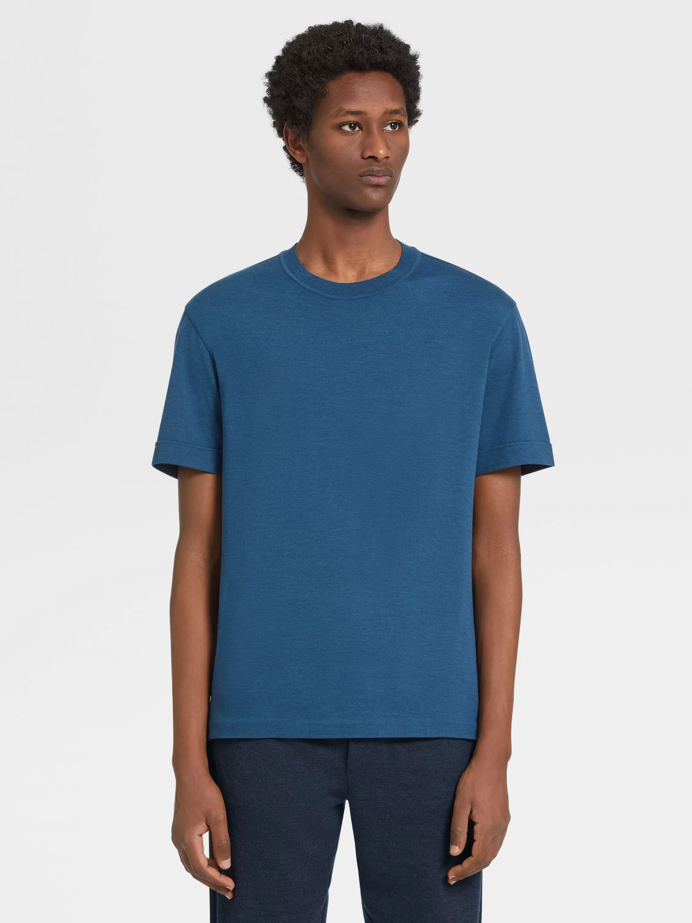 Discount Teal Blue Mélange 12milmil12 Wool T-shirt T-shirts