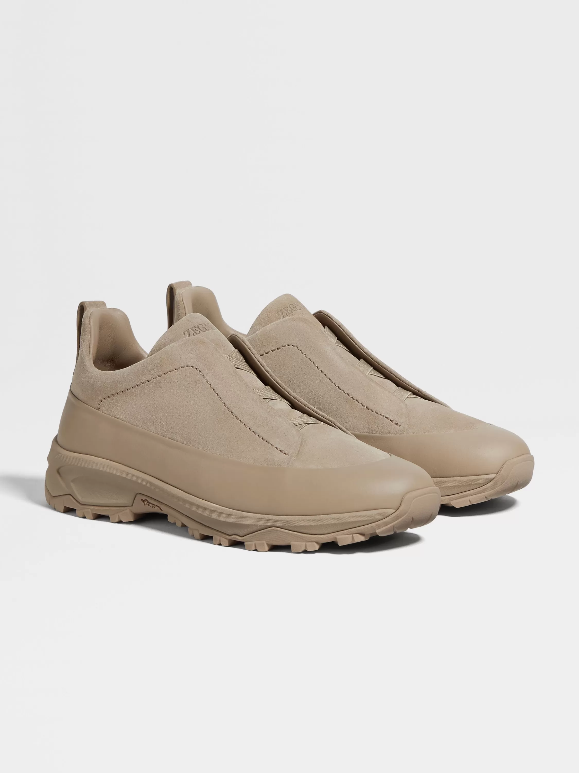 Cheap Triple Stitch™ Monte Sneaker aus Wildleder und Glattleder in hellem Taupe Sneaker