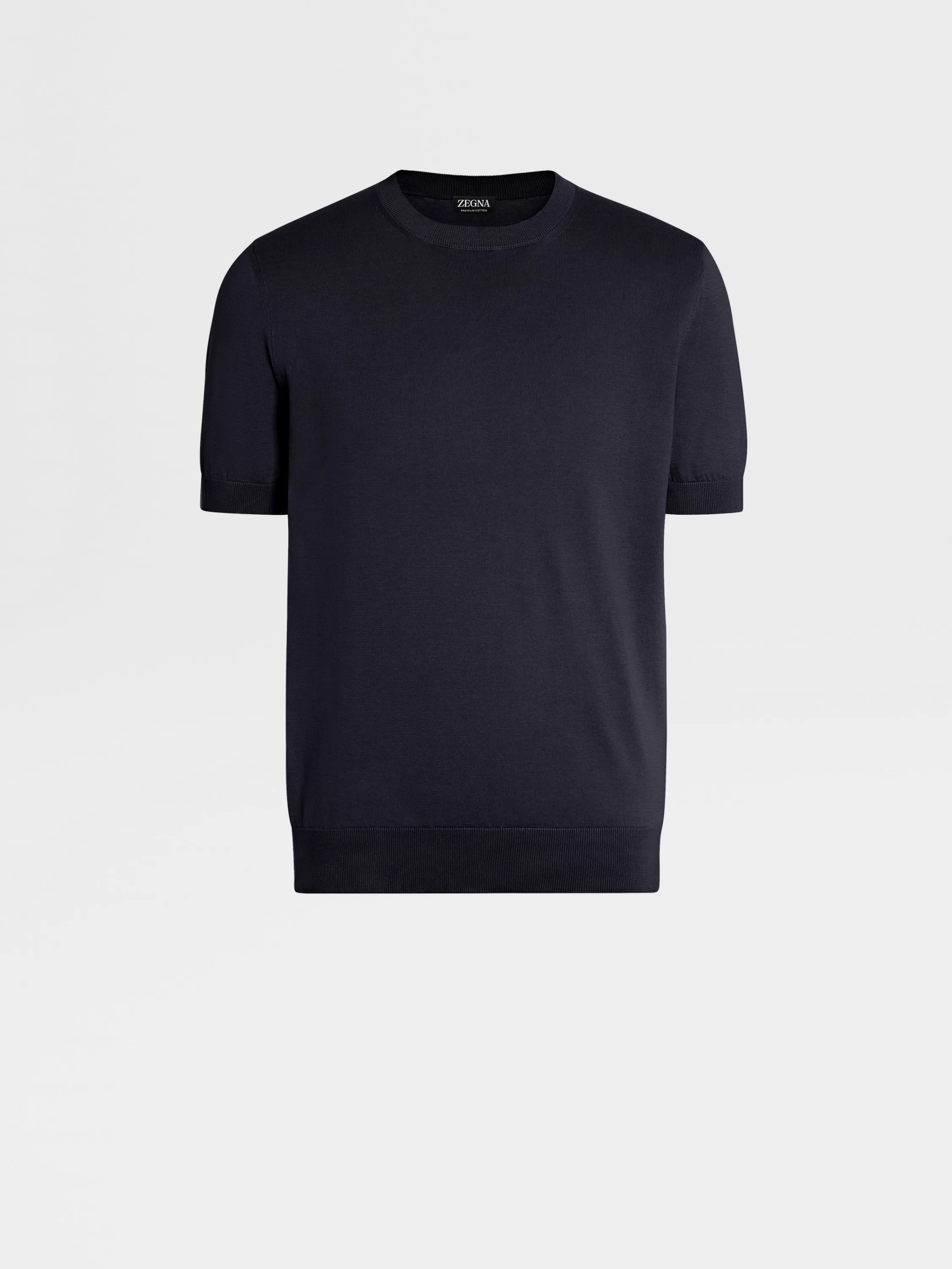 Online T-Shirt aus Premium Cotton in Strickwaren