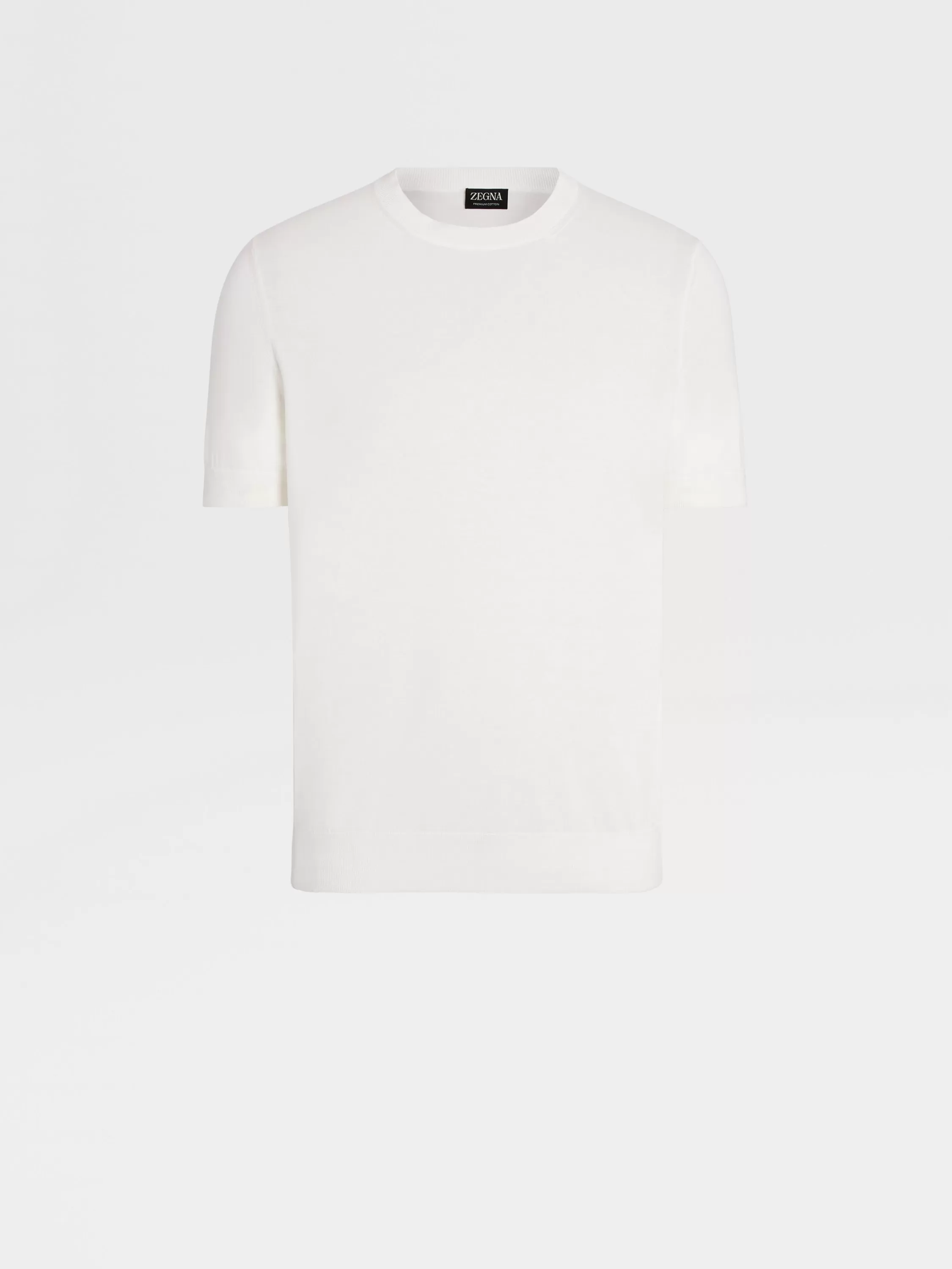 Online T-Shirt aus Premium Cotton in Strickwaren