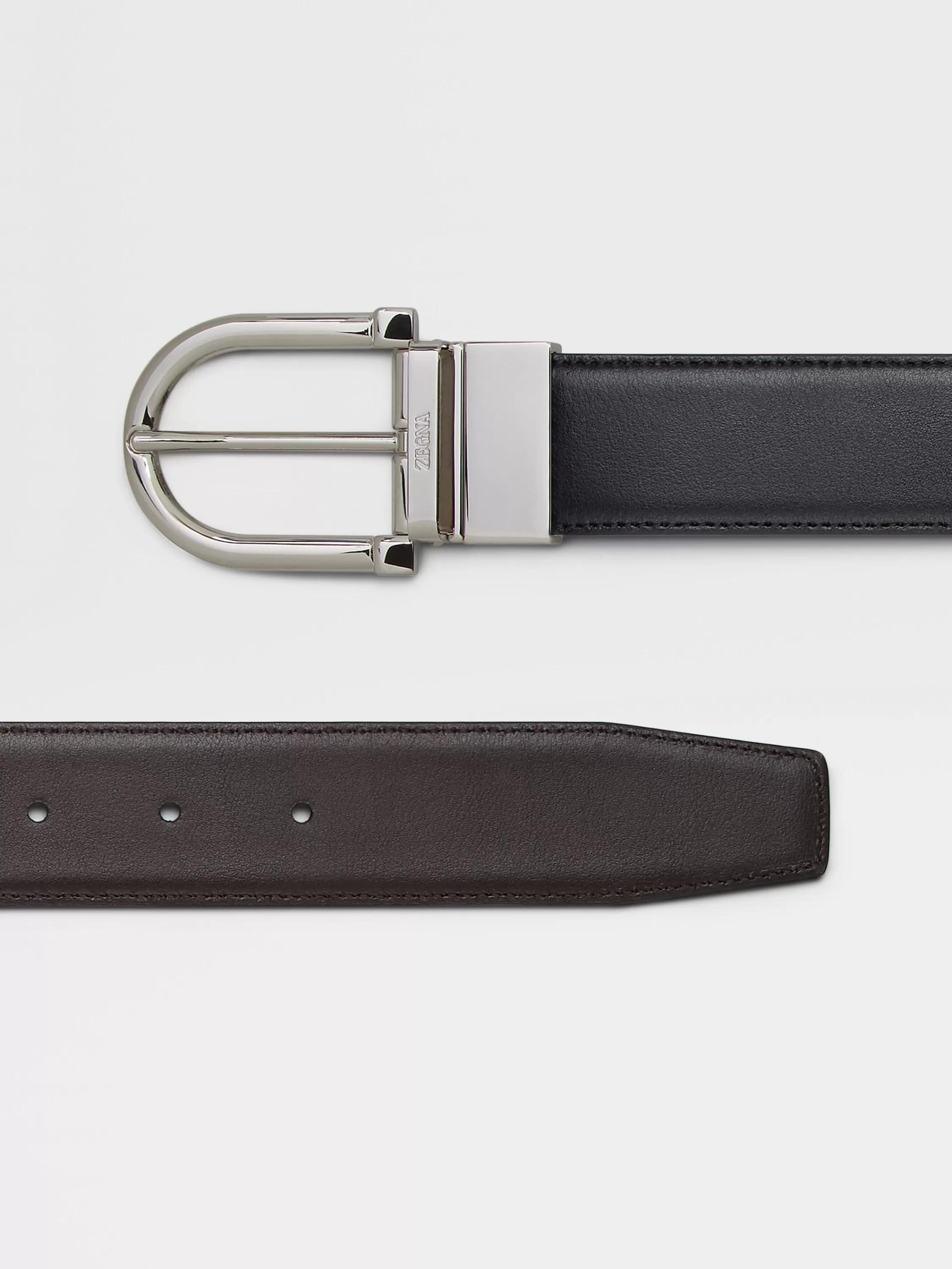 Cheap Wendbarer Gürtel aus Leder in Schwarz und Dunkelbraun Gürtel