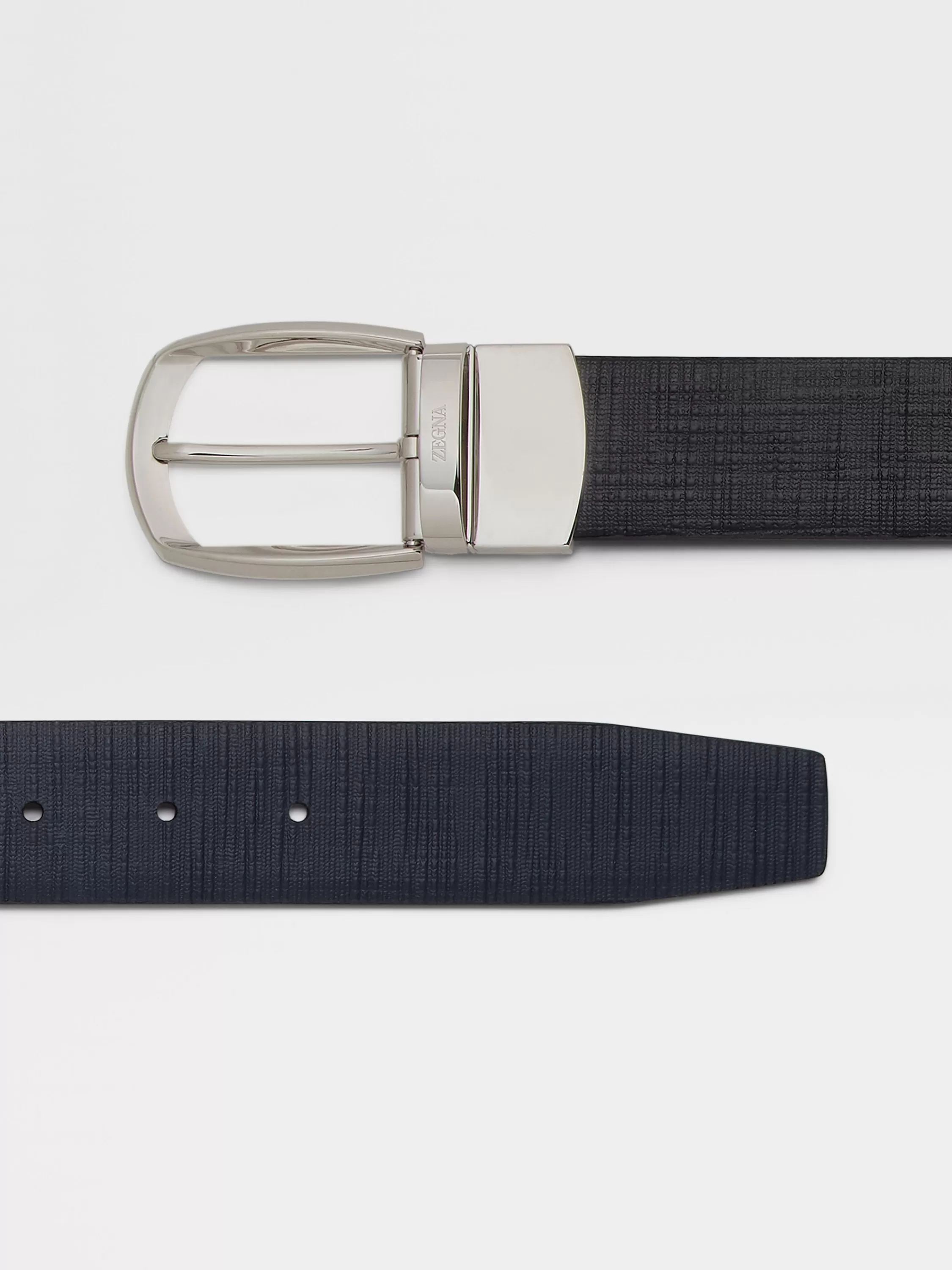 Clearance Wendbarer Gürtel aus Leder in Schwarz und Marineblau Gürtel